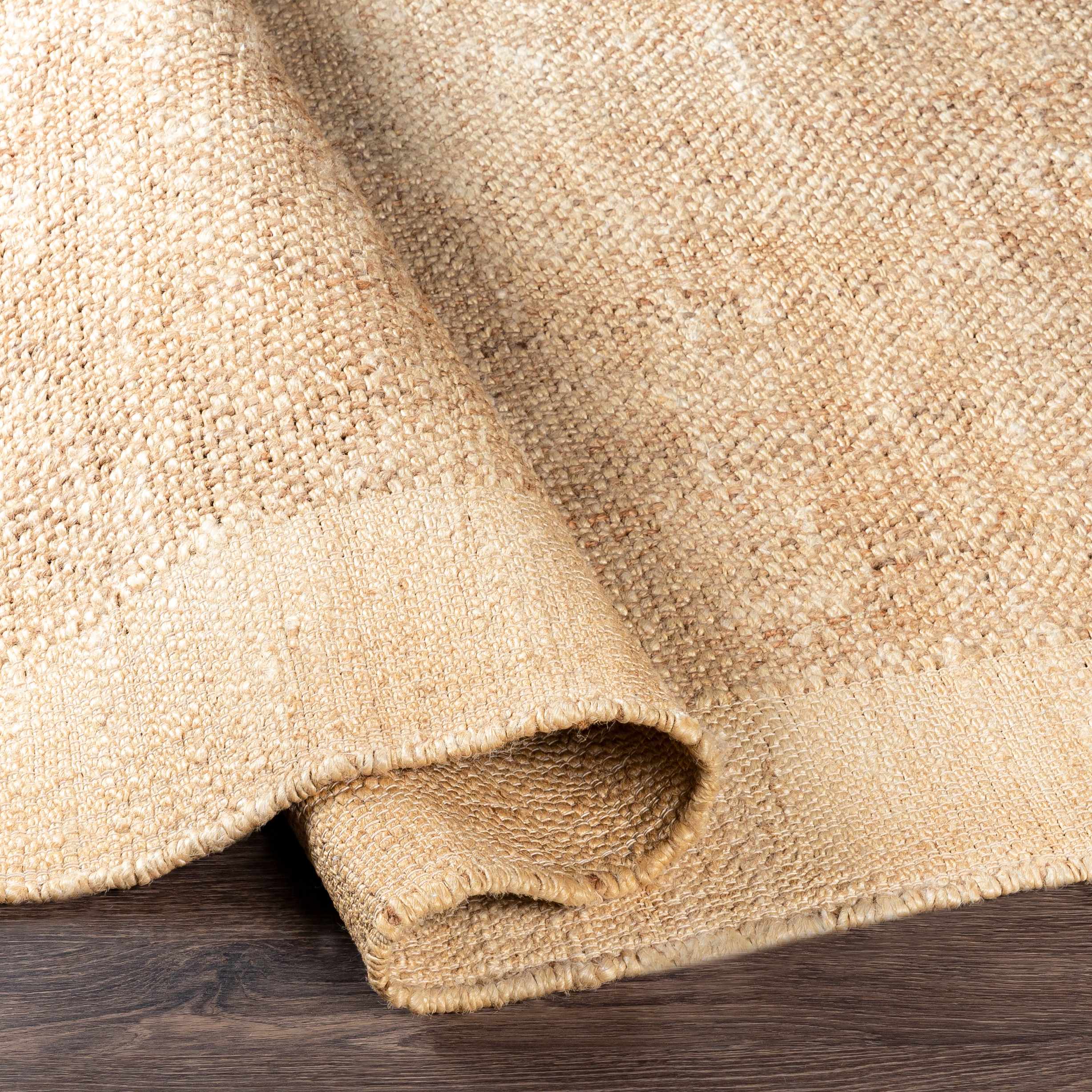 Sophisticated Light Brown Hand Woven Jute  Area Rug