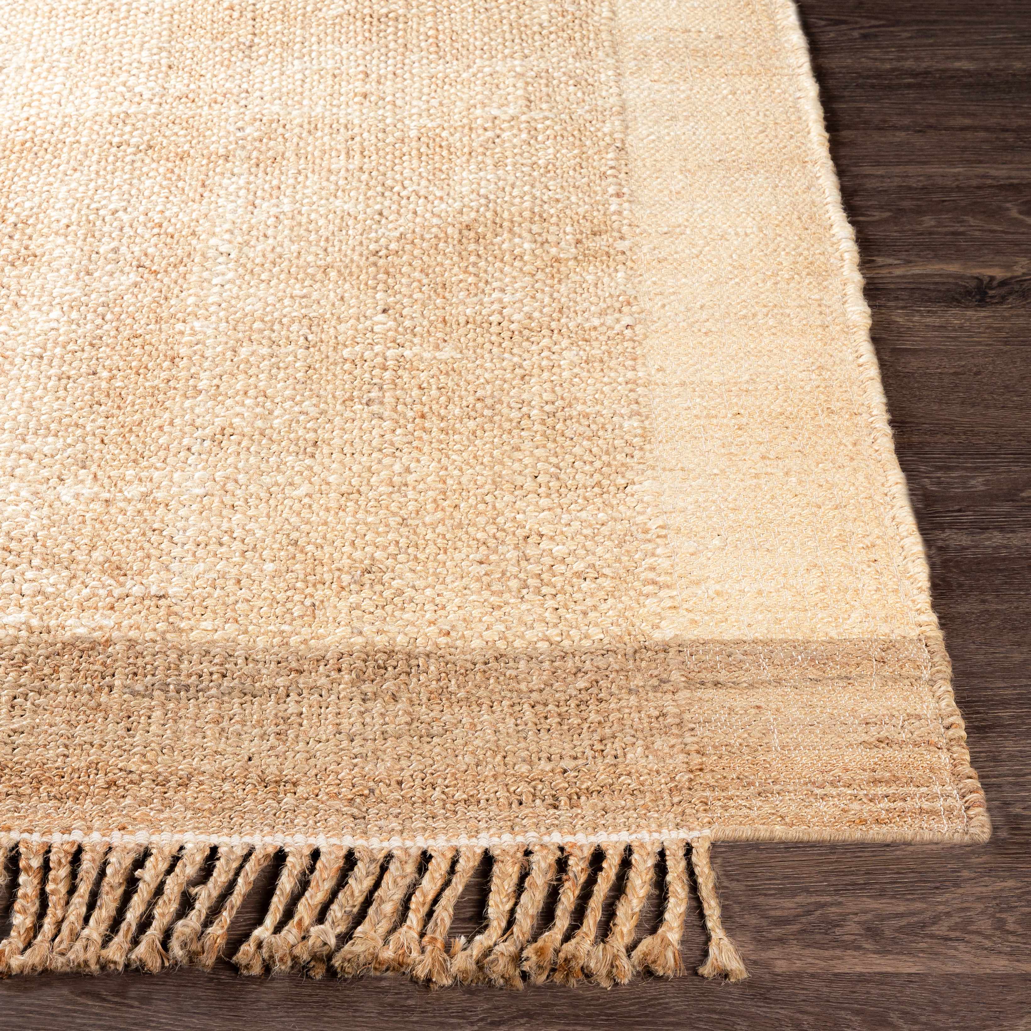 Sophisticated Light Brown Hand Woven Jute  Area Rug