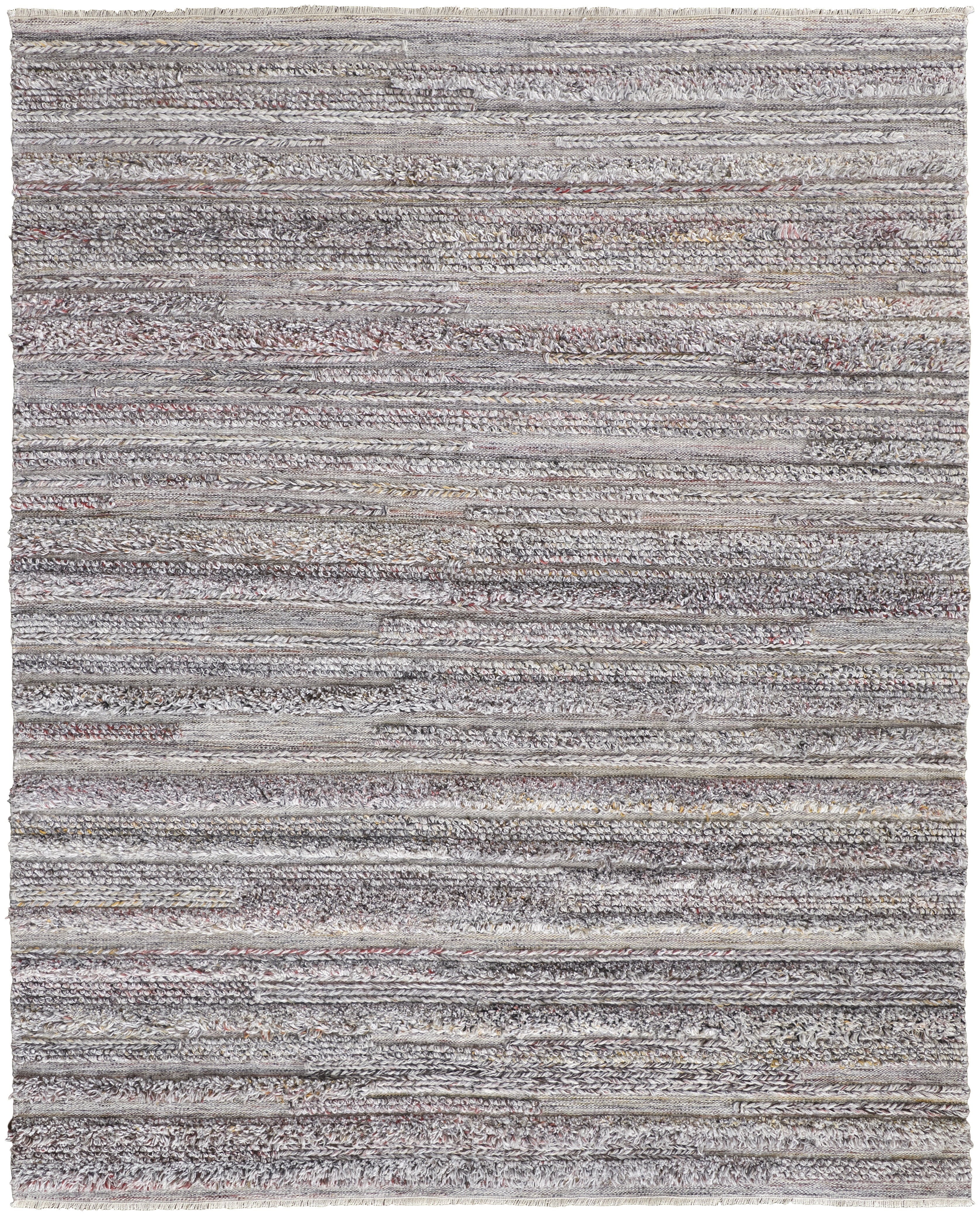 Alden Transitional Stripes - Taupe/Ivory/Red
