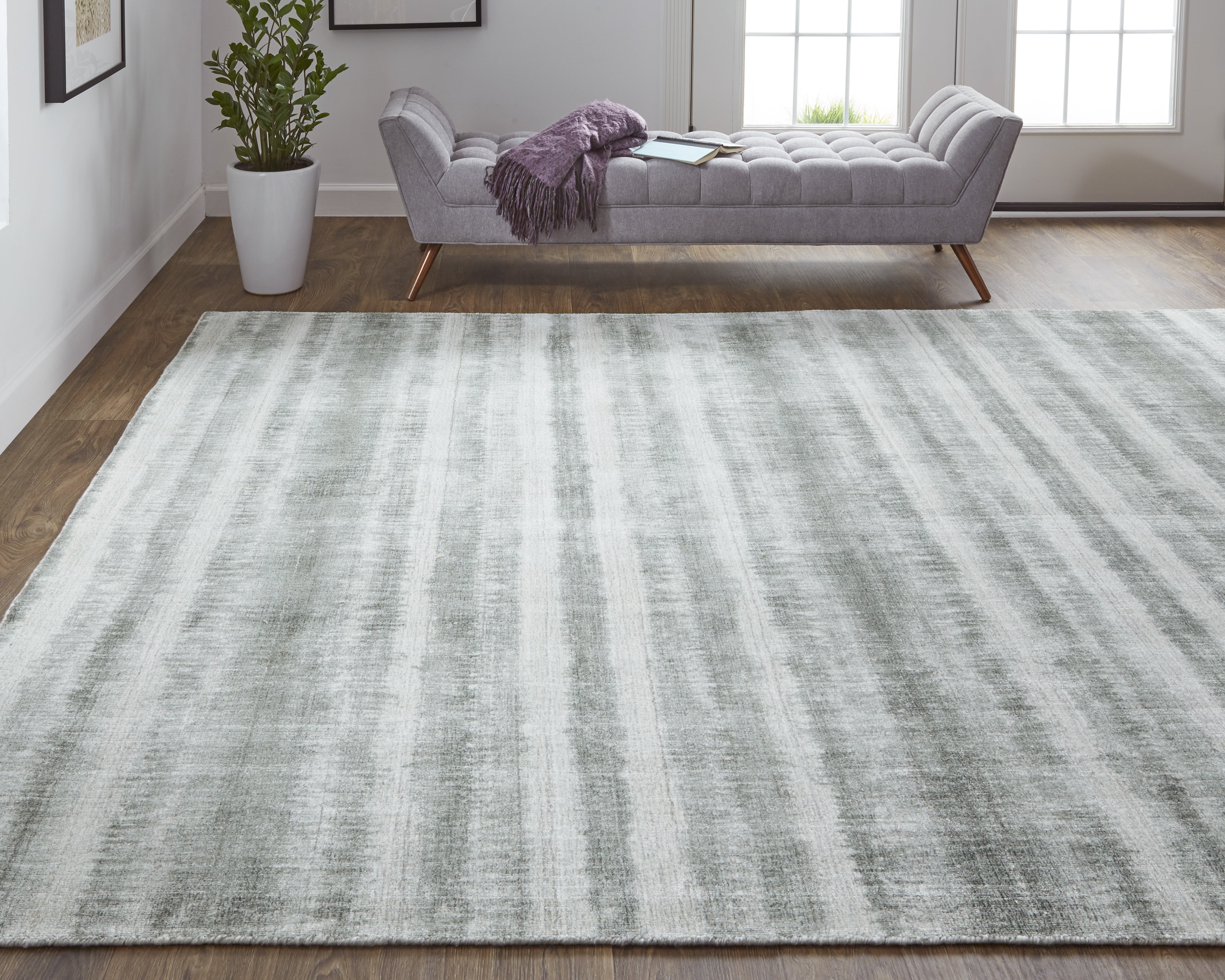 Mackay Transitional Stripes - Ivory/Green