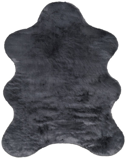 Luxe Velour Modern Solid - Taupe/Black Area Rug