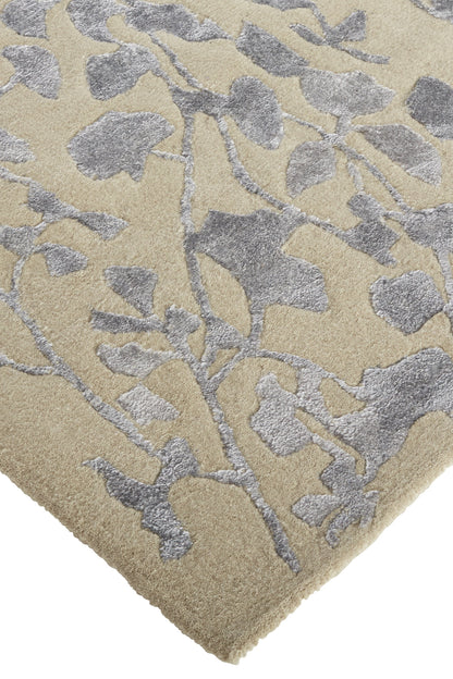 Bella Transitional Floral & Botanical - Tan/Silver/Gray