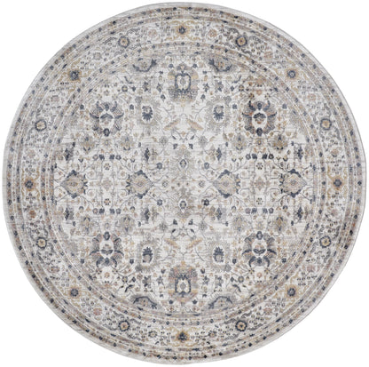 Kyra Transitional Damask - Tan/Ivory/Blue