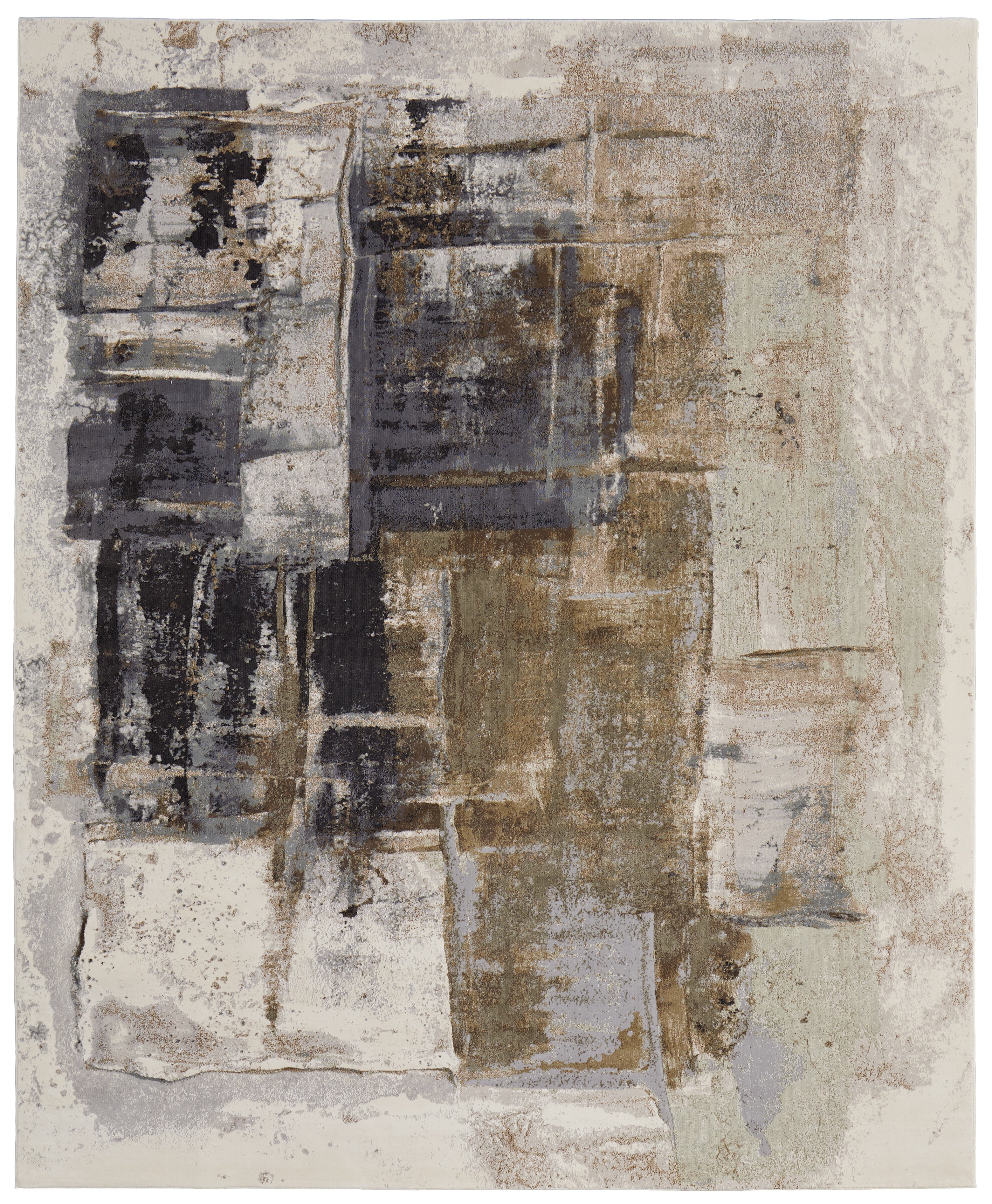 Clio Modern Watercolor - Brown/Gray/Black Area Rug