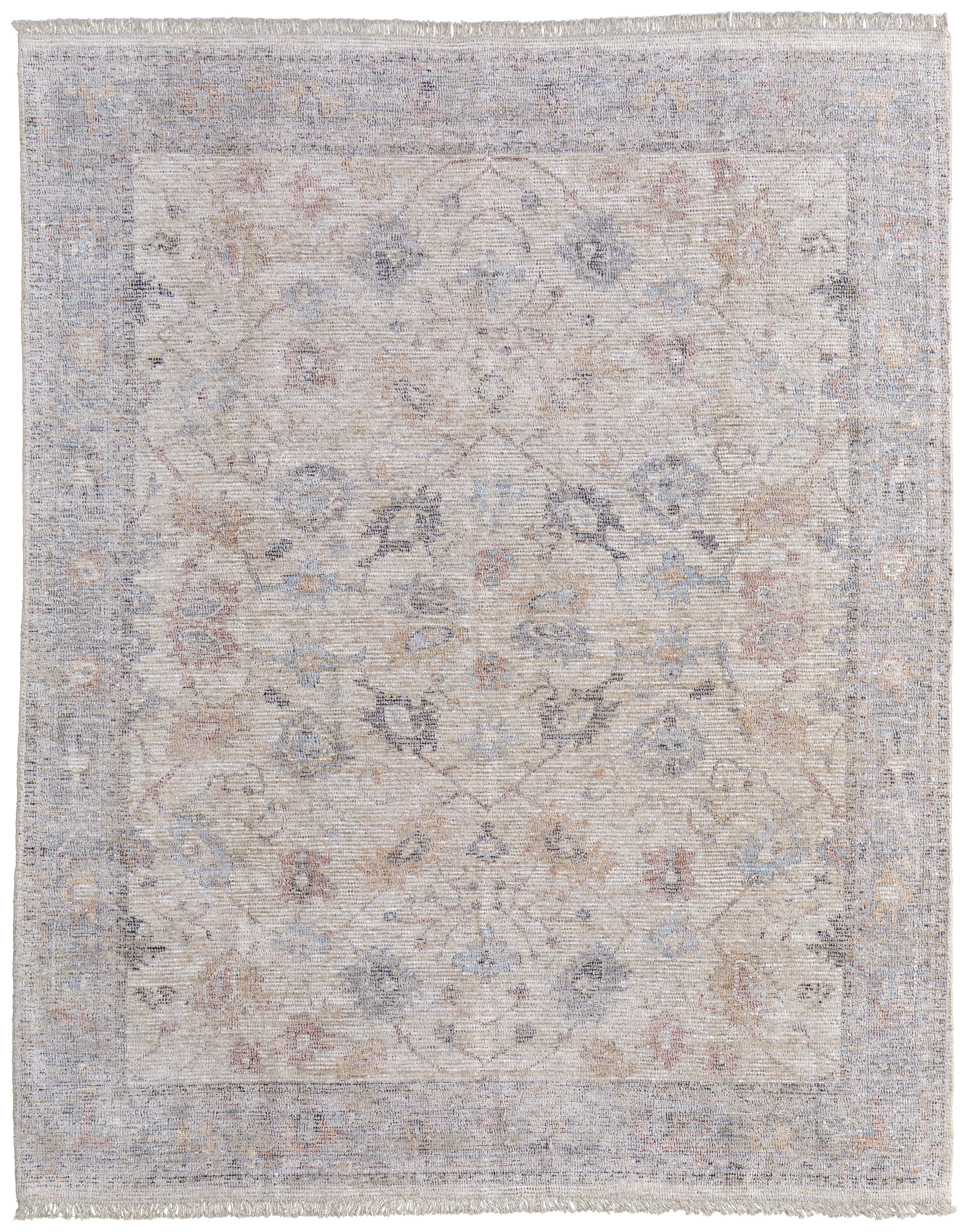 Caldwell Transitional Floral & Botanical - Ivory/Tan/Blue Area Rug
