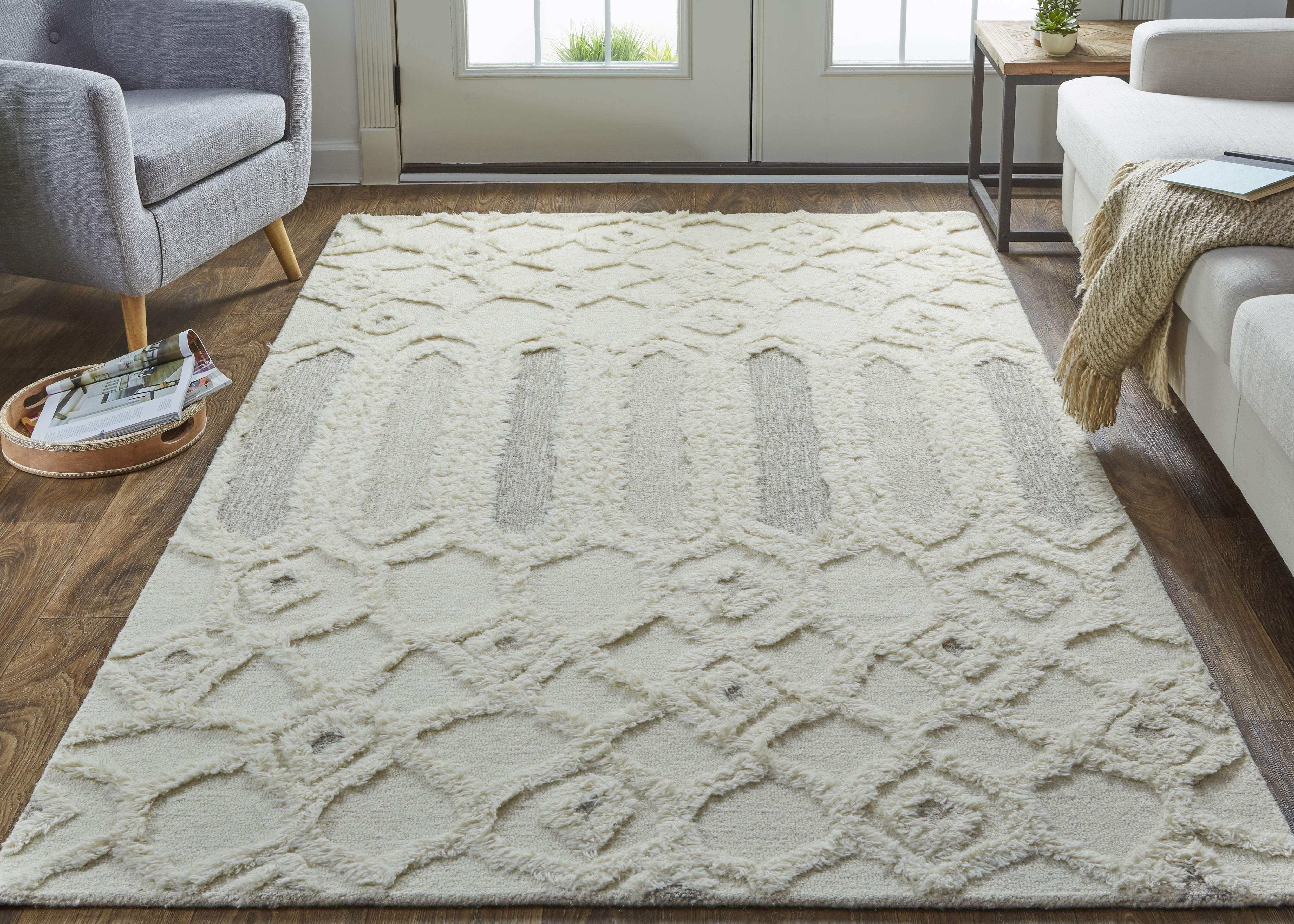 Anica Transitional Abstract - Ivory/Taupe/Tan Area Rug
