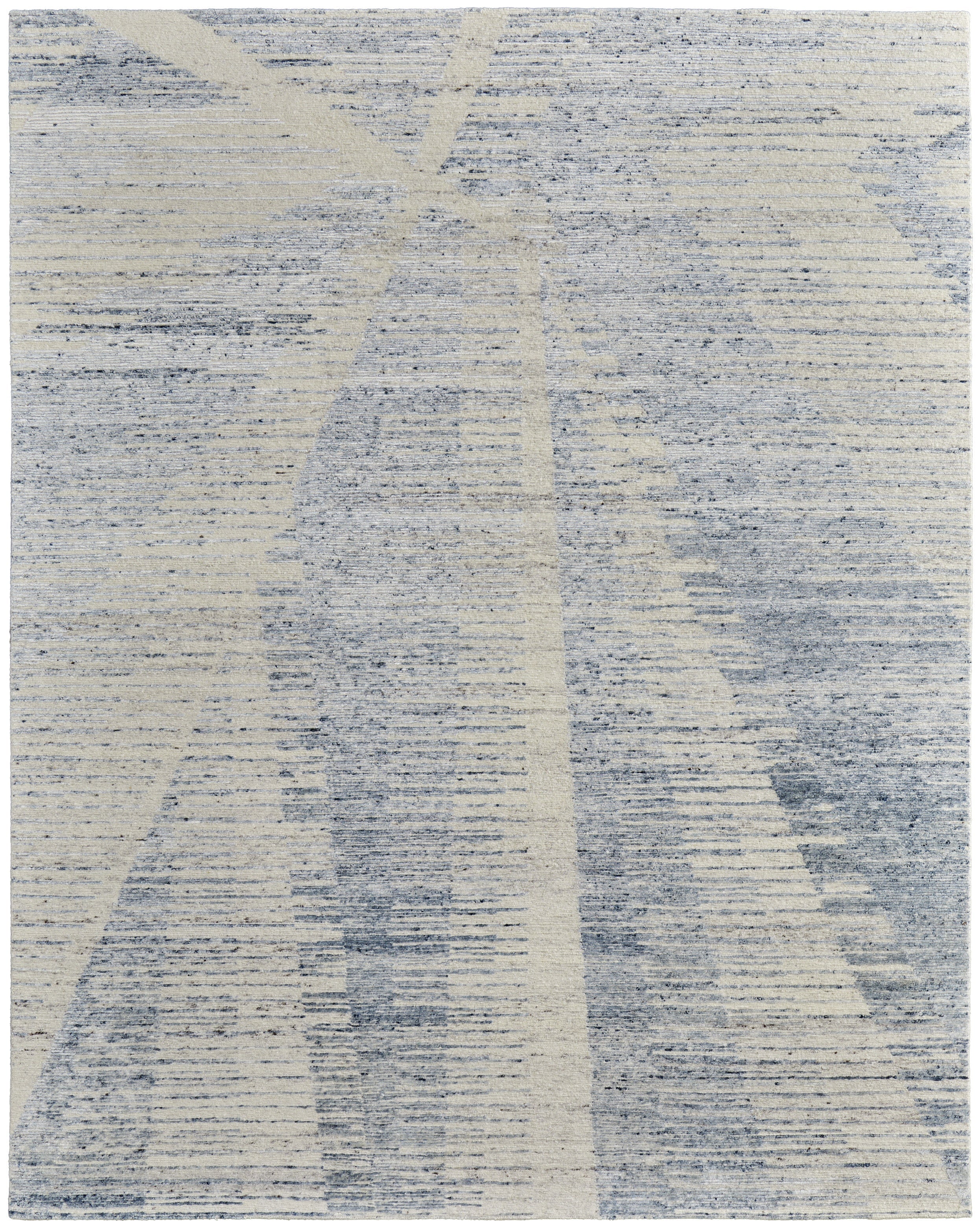 Brighton Modern Abstract - Ivory/Blue/Silver Area Rug