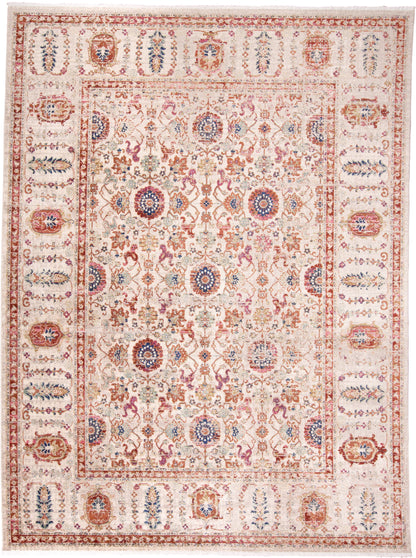 Torina Traditional Medallion - Ivory/Orange/Blue