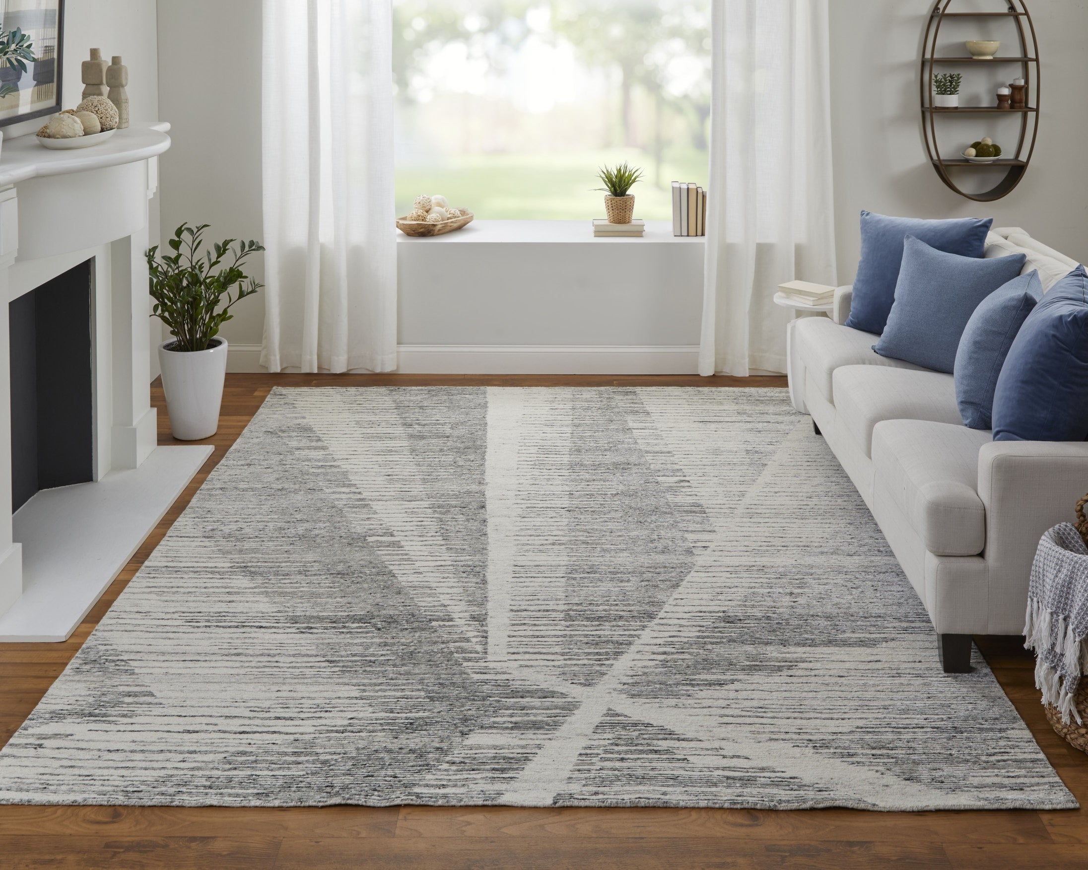 Brighton Modern Abstract - Ivory/Gray Area Rug