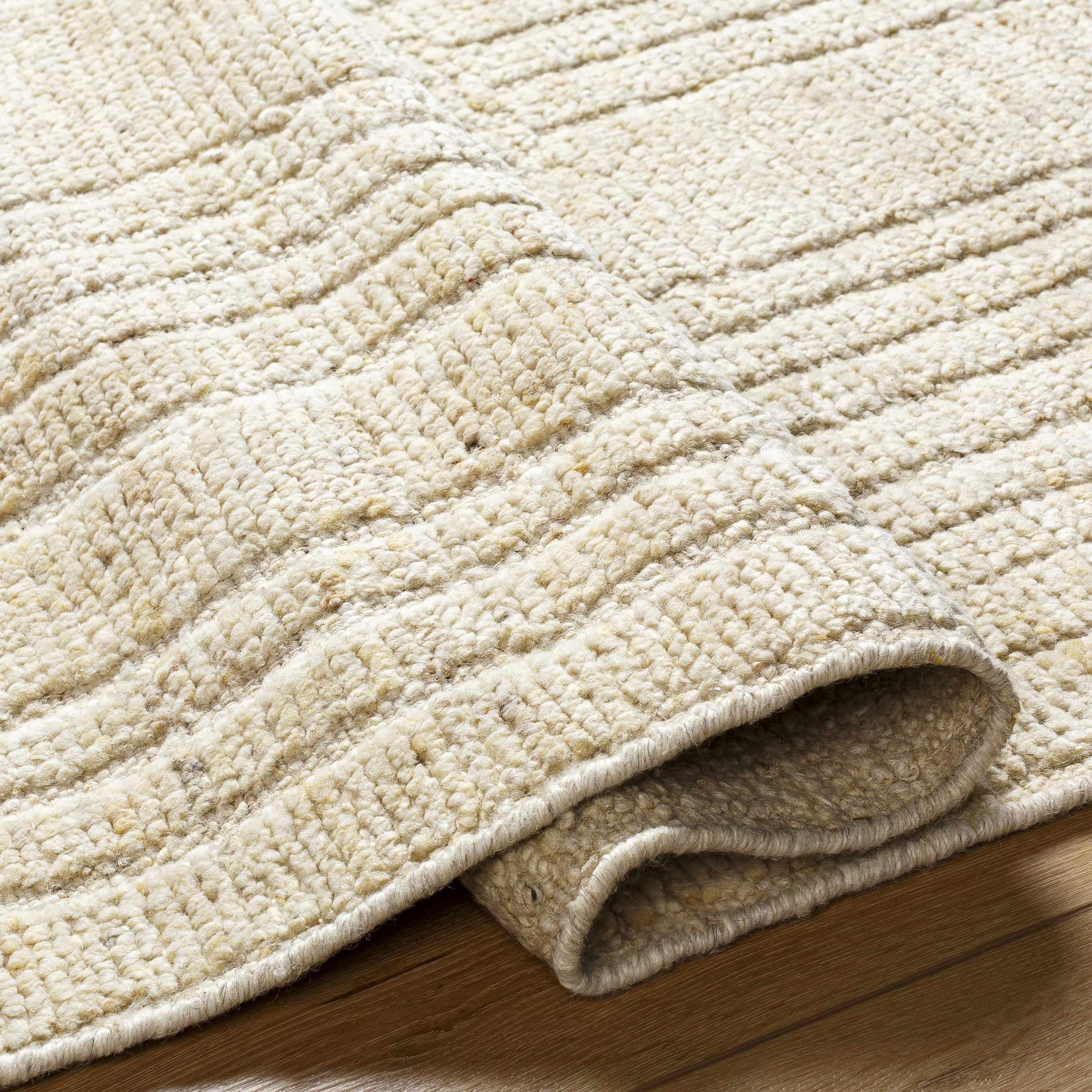 Chic Wheat Hand-Knotted Wool Area Rug