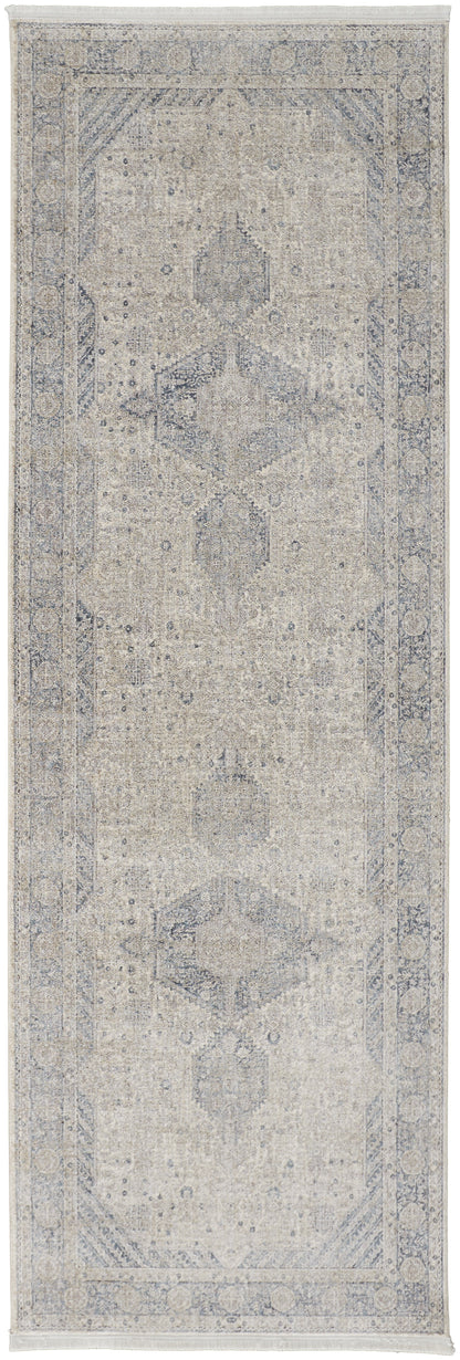 Marquette Transitional Medallion - Taupe/Gray/Blue Area Rug
