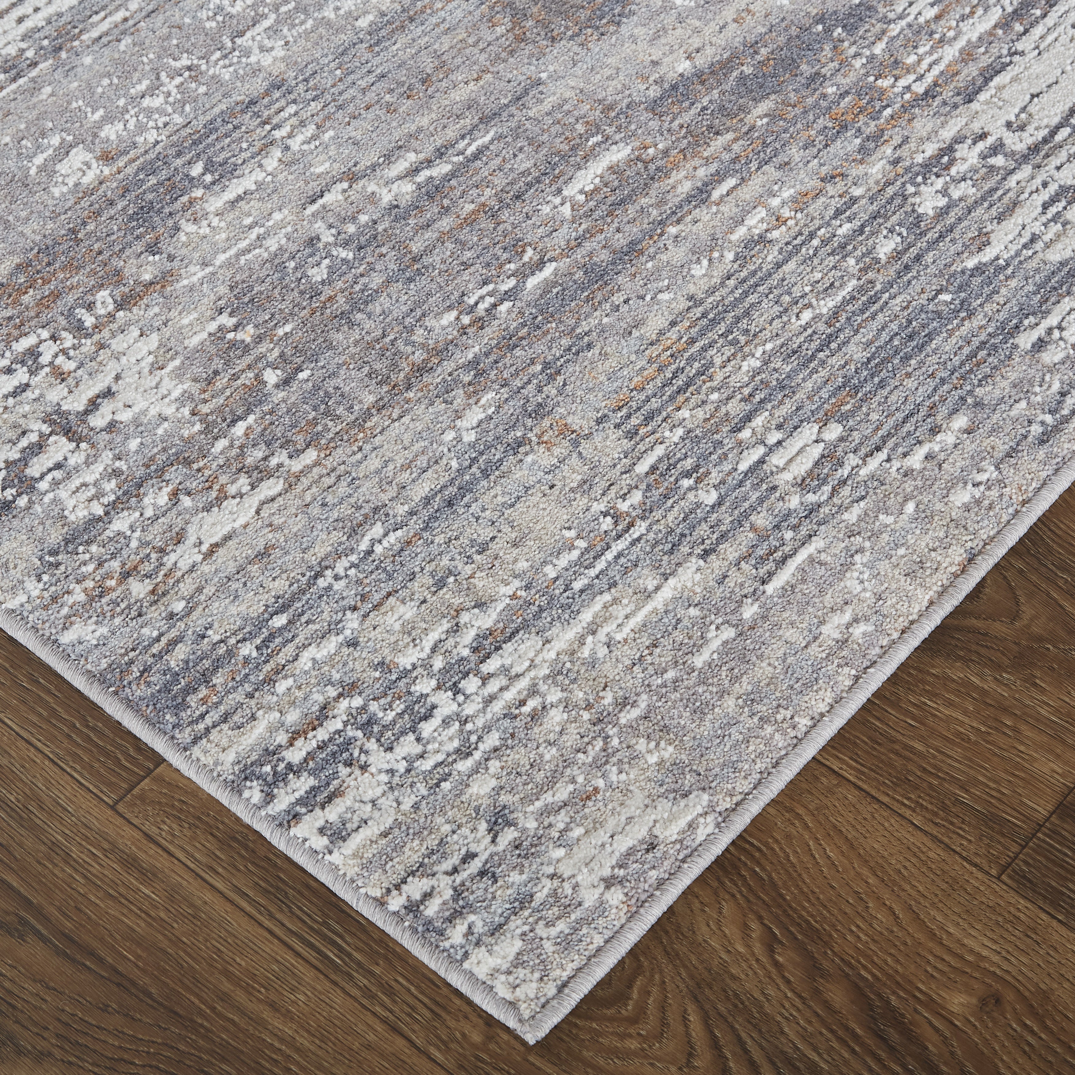 Lennon Transitional Abstract - Taupe/Tan/Orange Area Rug