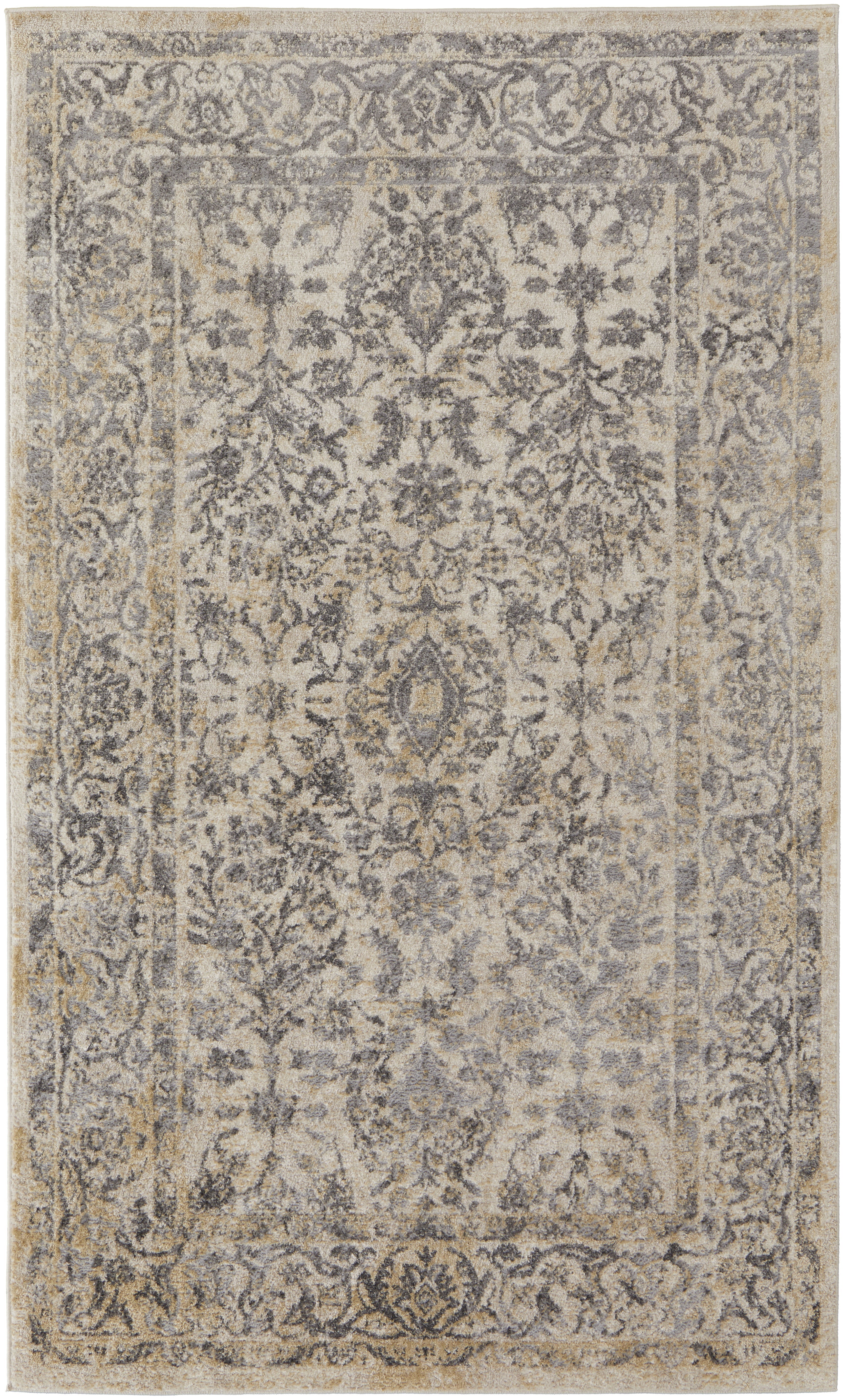Camellia Transitional Floral & Botanical - Gray/Ivory