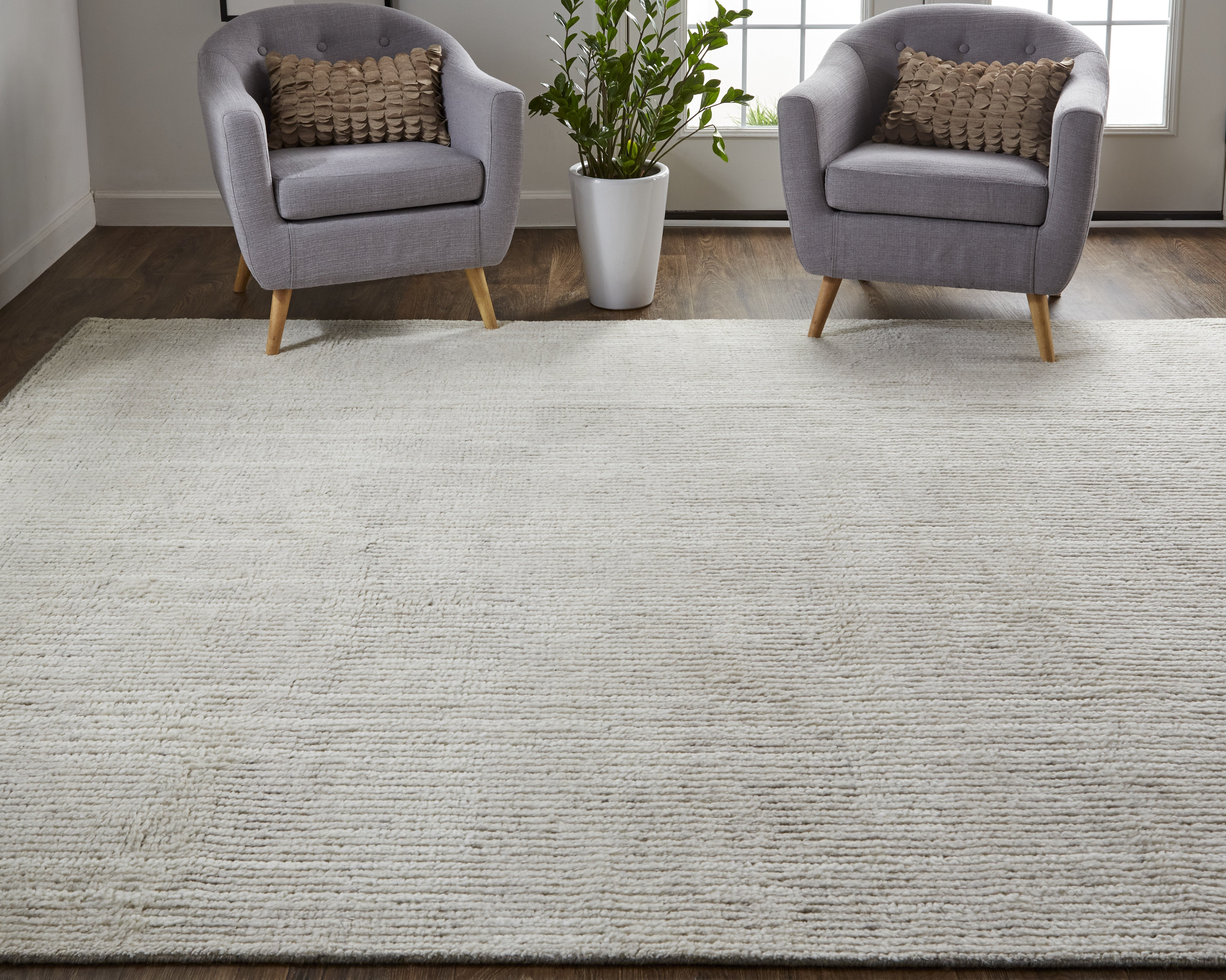 Alford Modern Solid - Ivory/Tan Area Rug