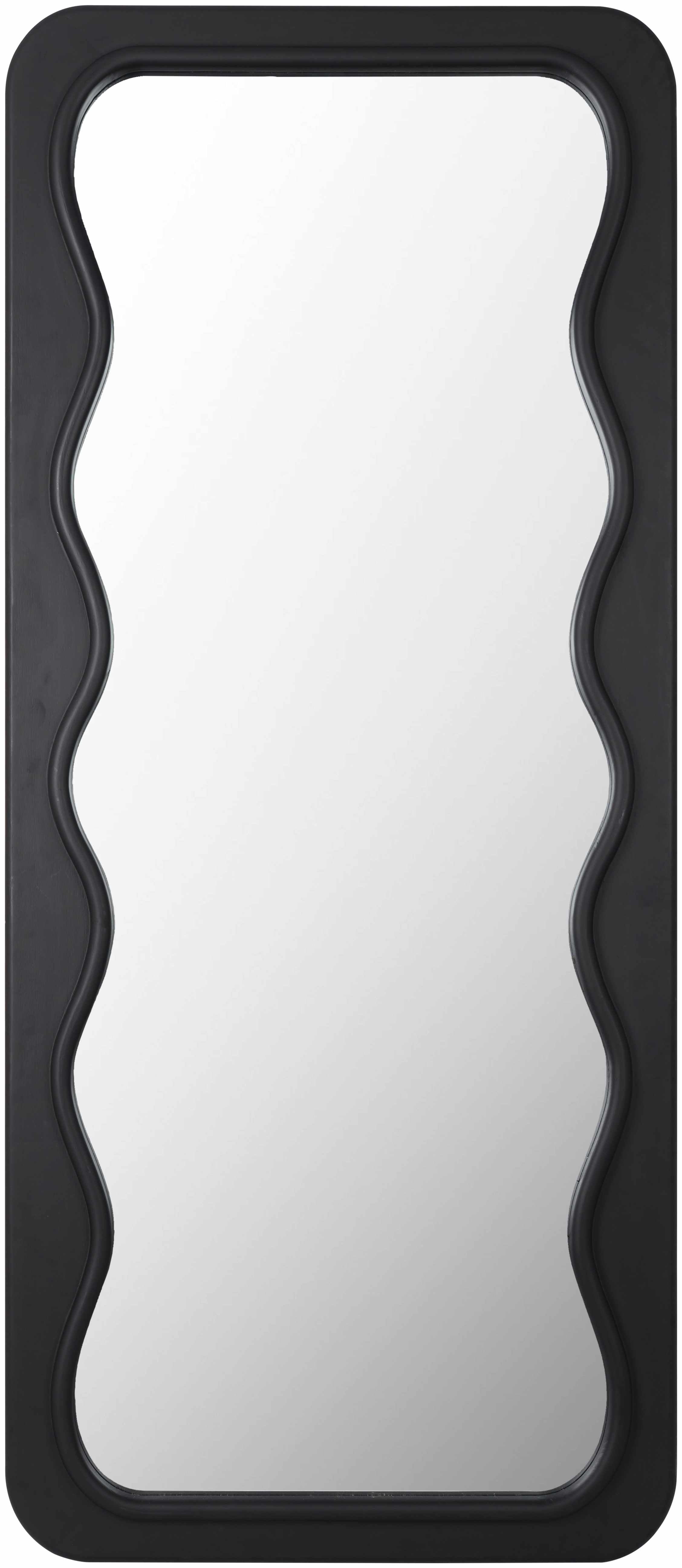 Decorative Black Wavy Rectangle Mirror