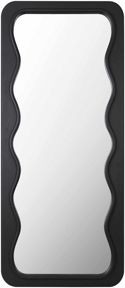 Decorative Black Wavy Rectangle Mirror