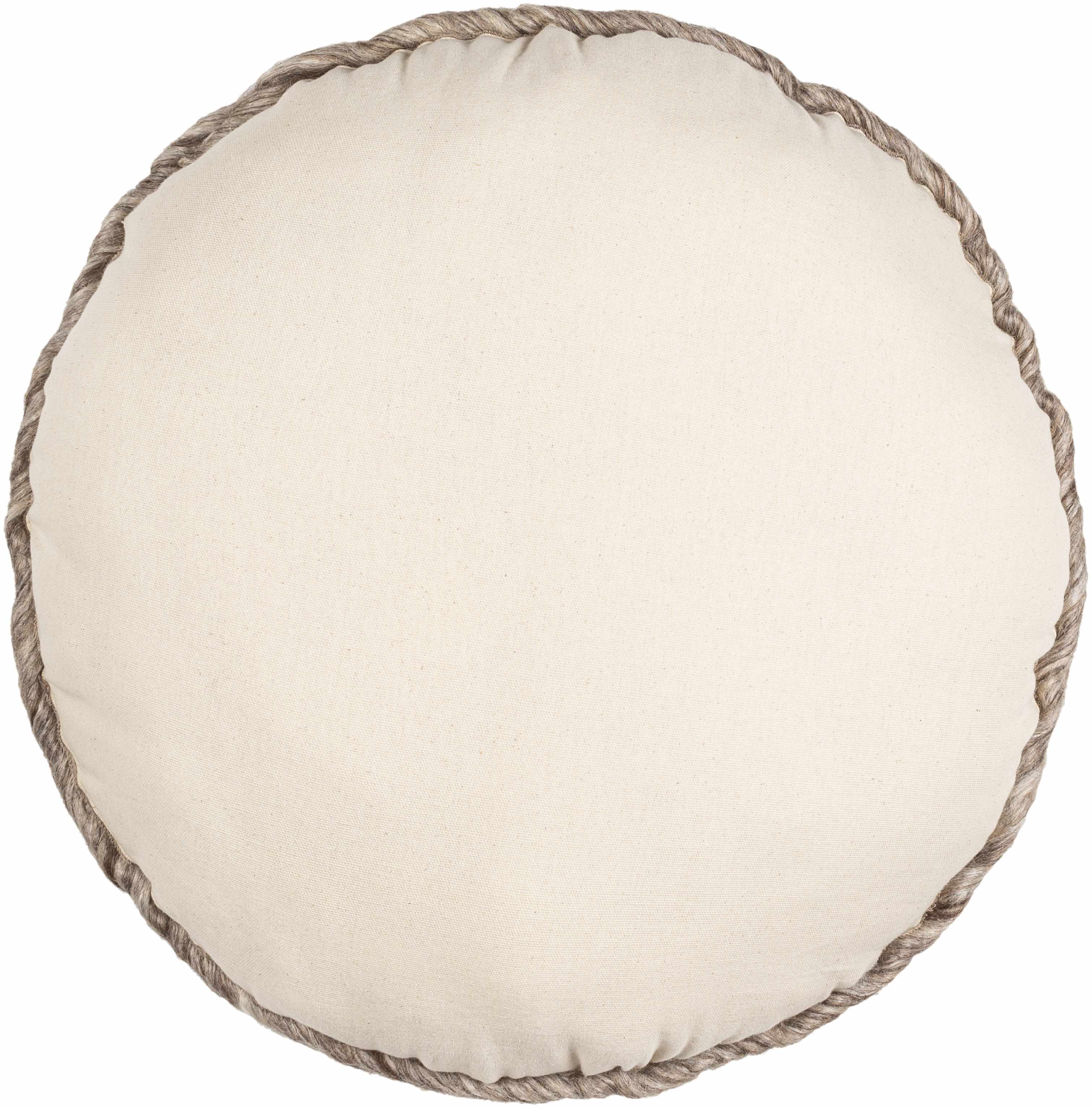 Fresno Tan Wool Throw Pillow - Round