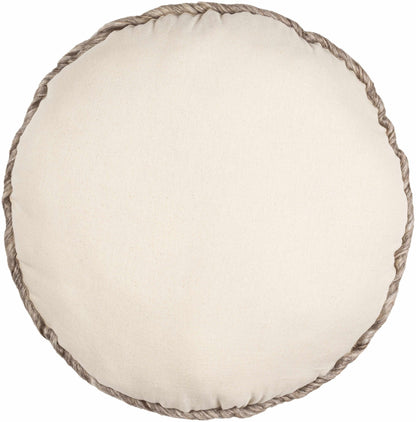 Fresno Tan Wool Throw Pillow - Round