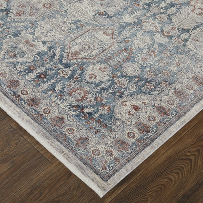 Marquette Transitional Medallion - Blue/Ivory Area Rug