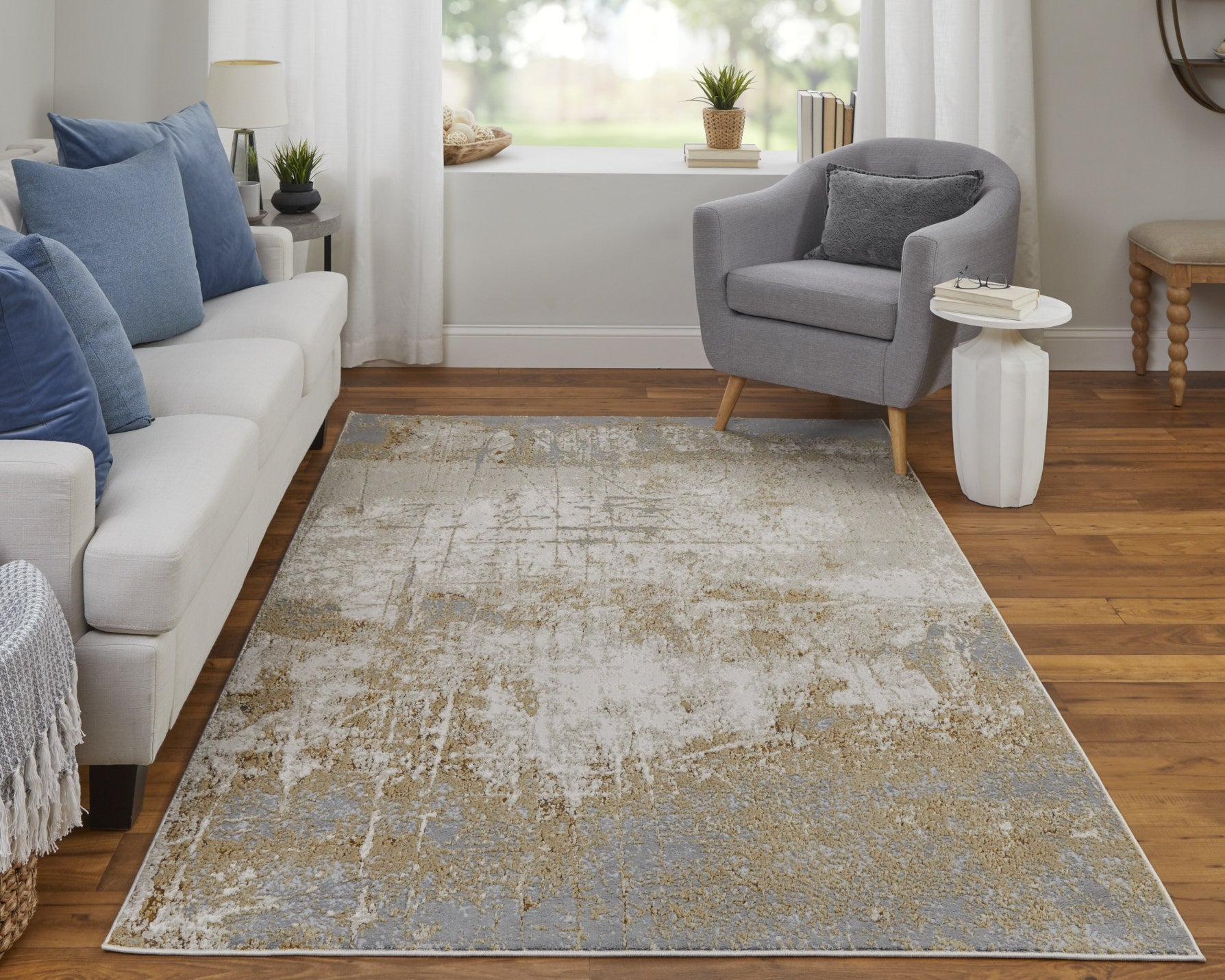Aura Modern Abstract - Ivory/Brown/Gray Area Rug