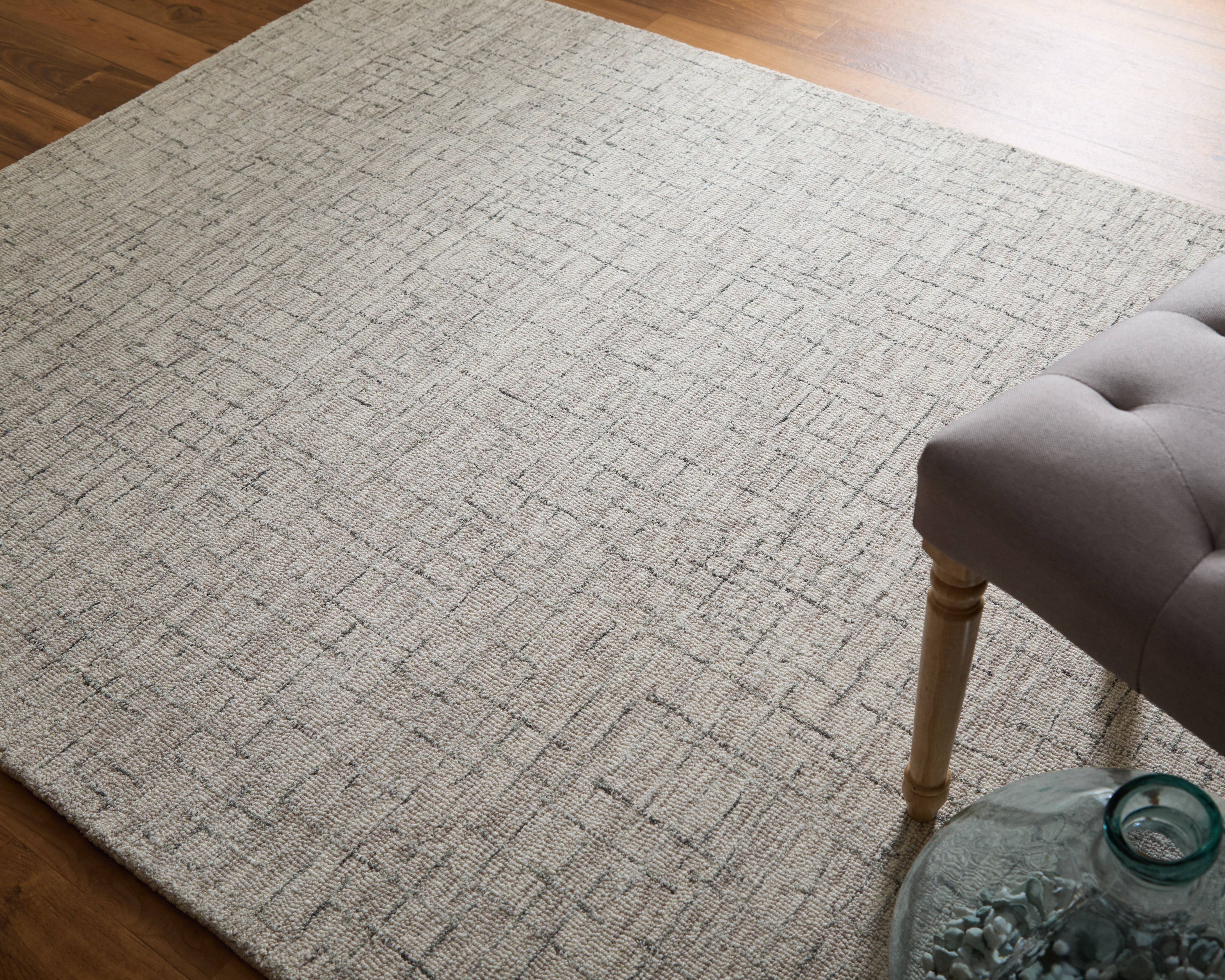 Belfort Transitional Solid - Ivory/Gray/Taupe Area Rug