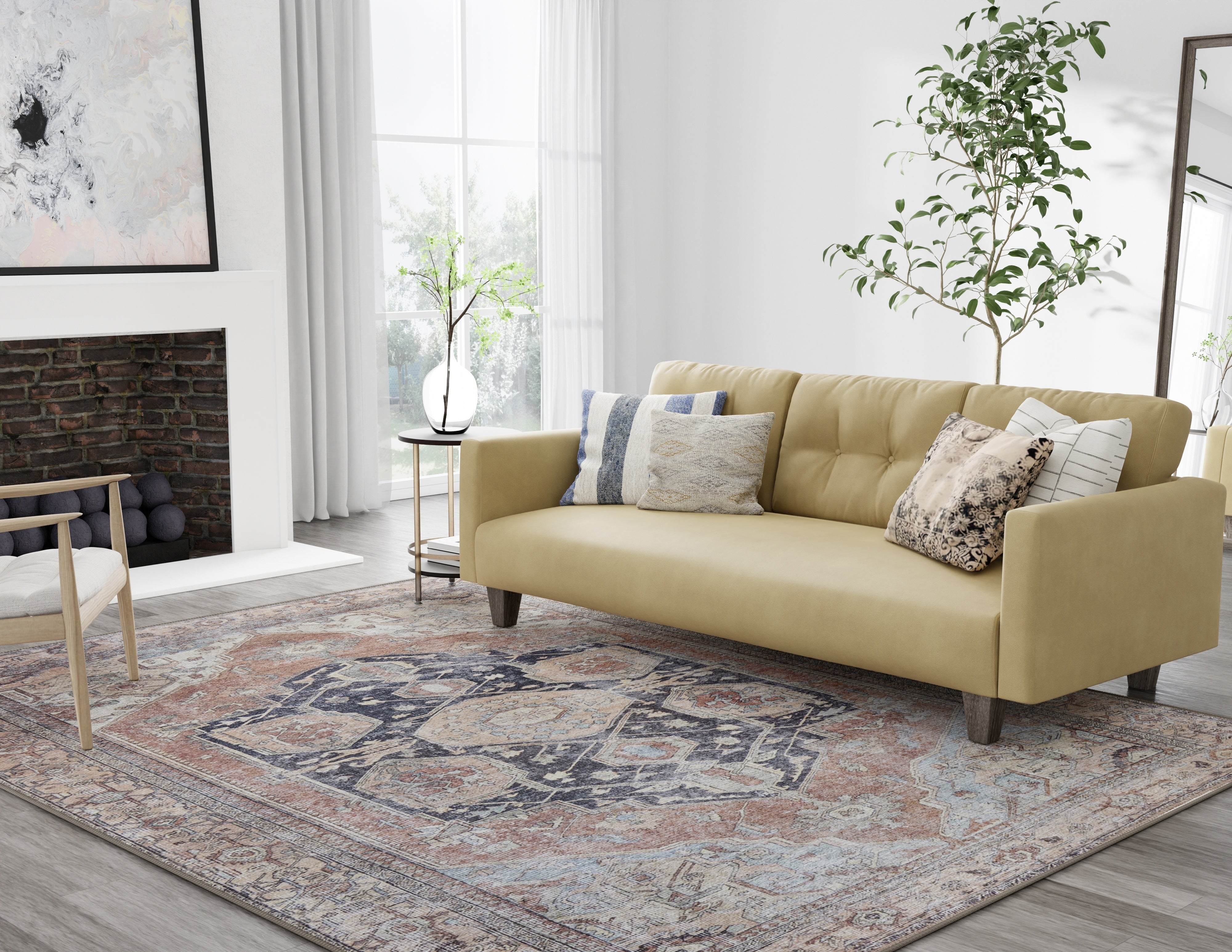 Percy Transitional Medallion - Orange/Brown/Taupe Area Rug