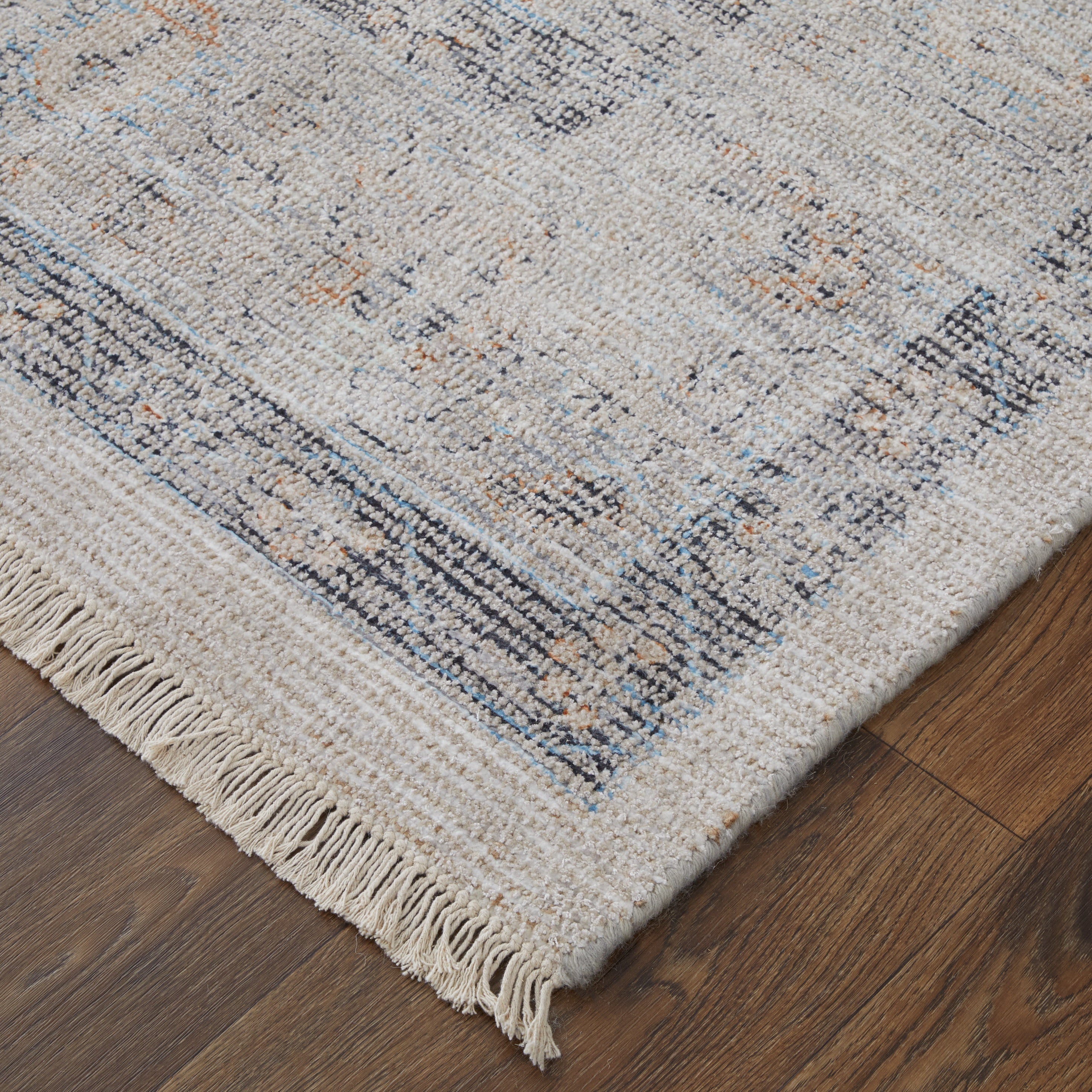 Caldwell Transitional Medallion - Ivory/Blue/Orange Area Rug