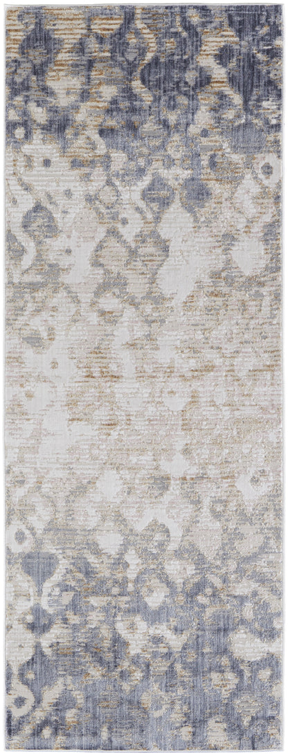 Laina Transitional Gradient & Ombre - Tan/Ivory/Blue Area Rug