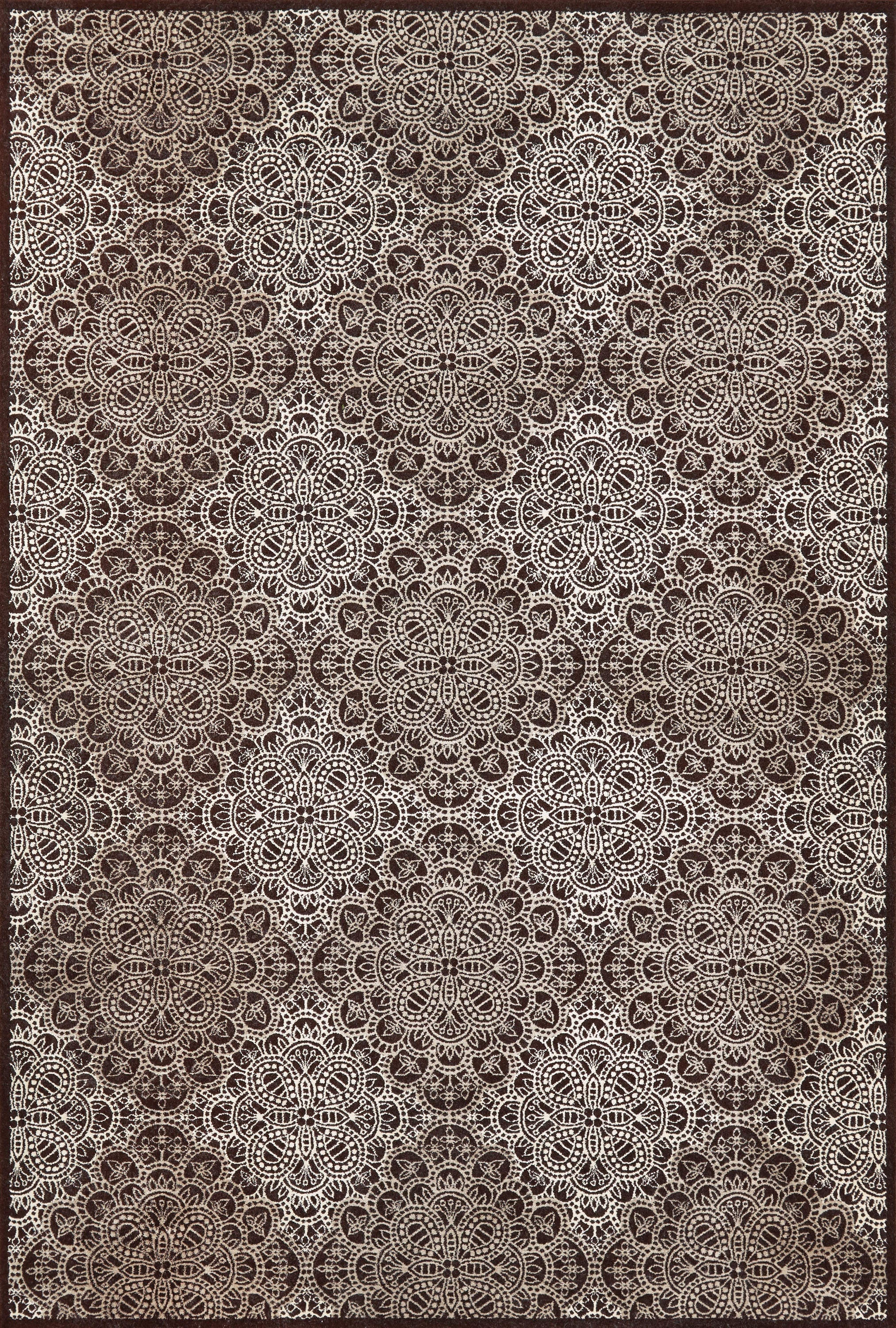 Azeri II Transitional Damask - Brown/Ivory/Tan