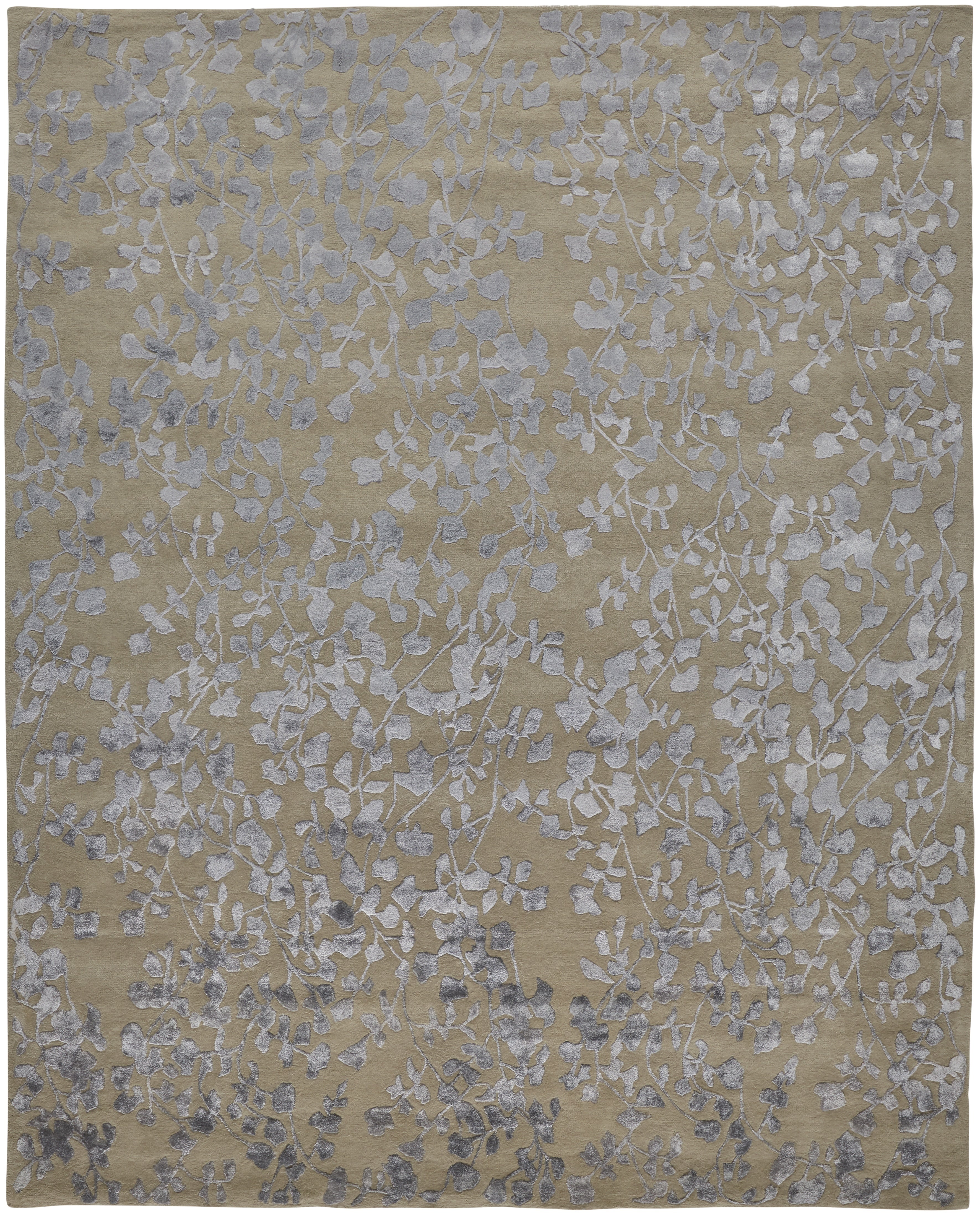 Bella Transitional Floral & Botanical - Tan/Silver/Gray
