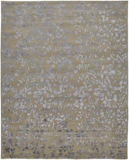 Bella Transitional Floral & Botanical - Tan/Silver/Gray