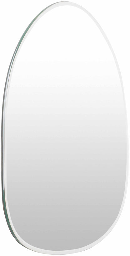 Modern Beveled Light Silver Mirror