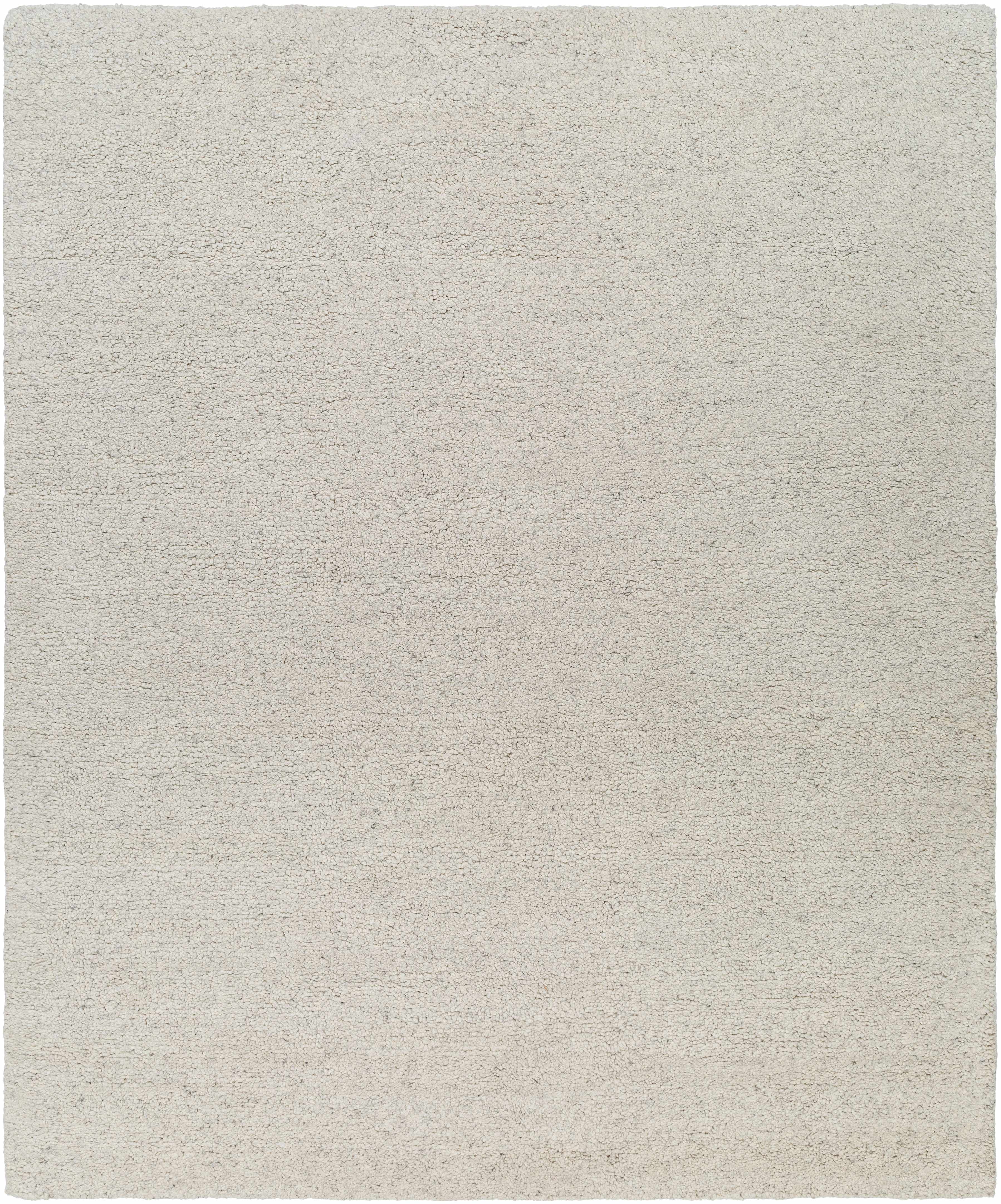 Hand-Knotted Soft Light Gray Wool Area Rug