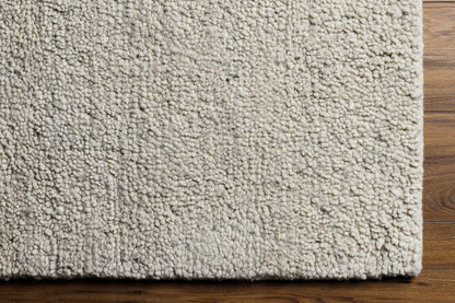 Hand-Knotted Soft Light Gray Wool Area Rug