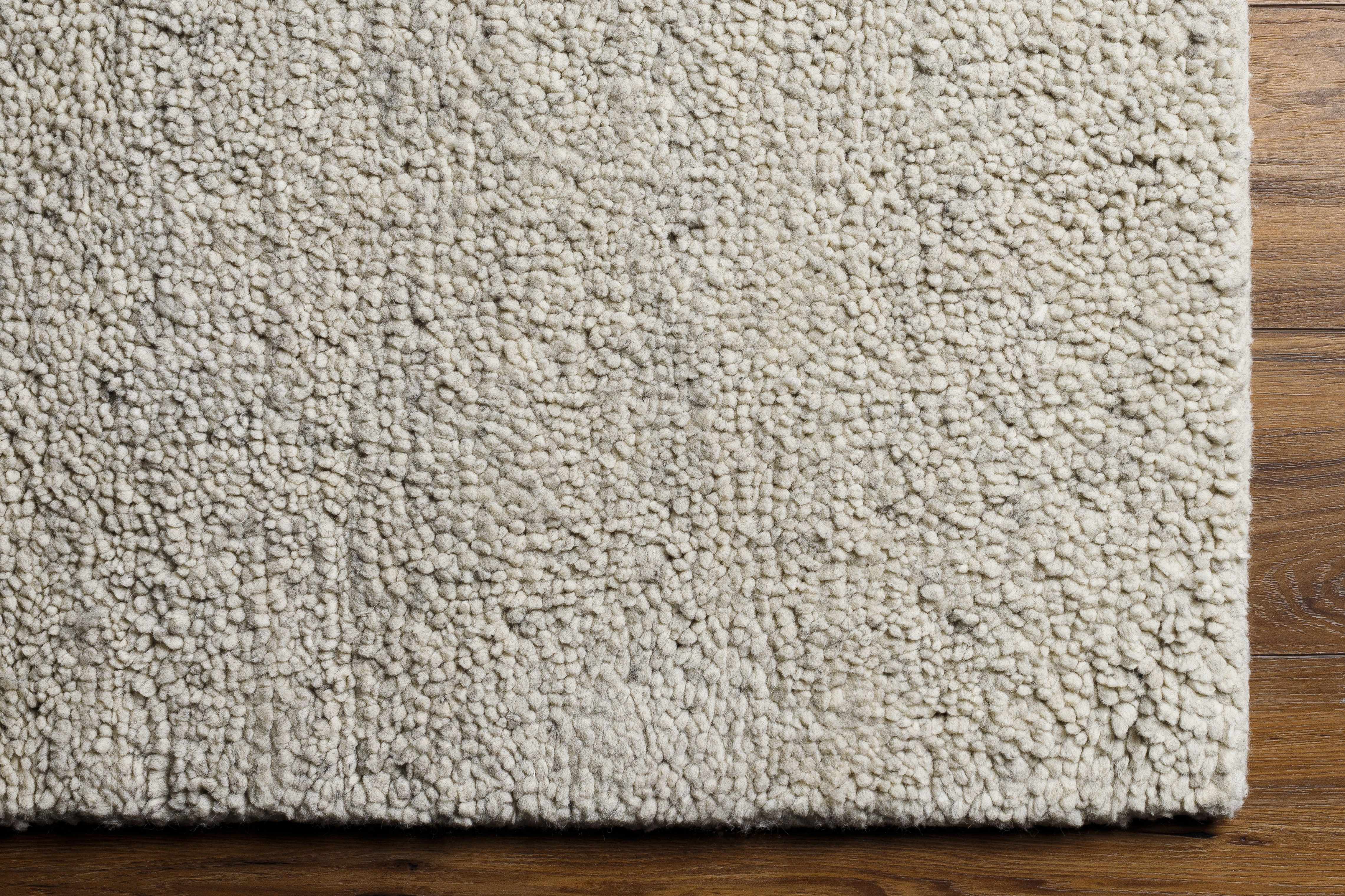 Hand-Knotted Soft Light Gray Wool Area Rug