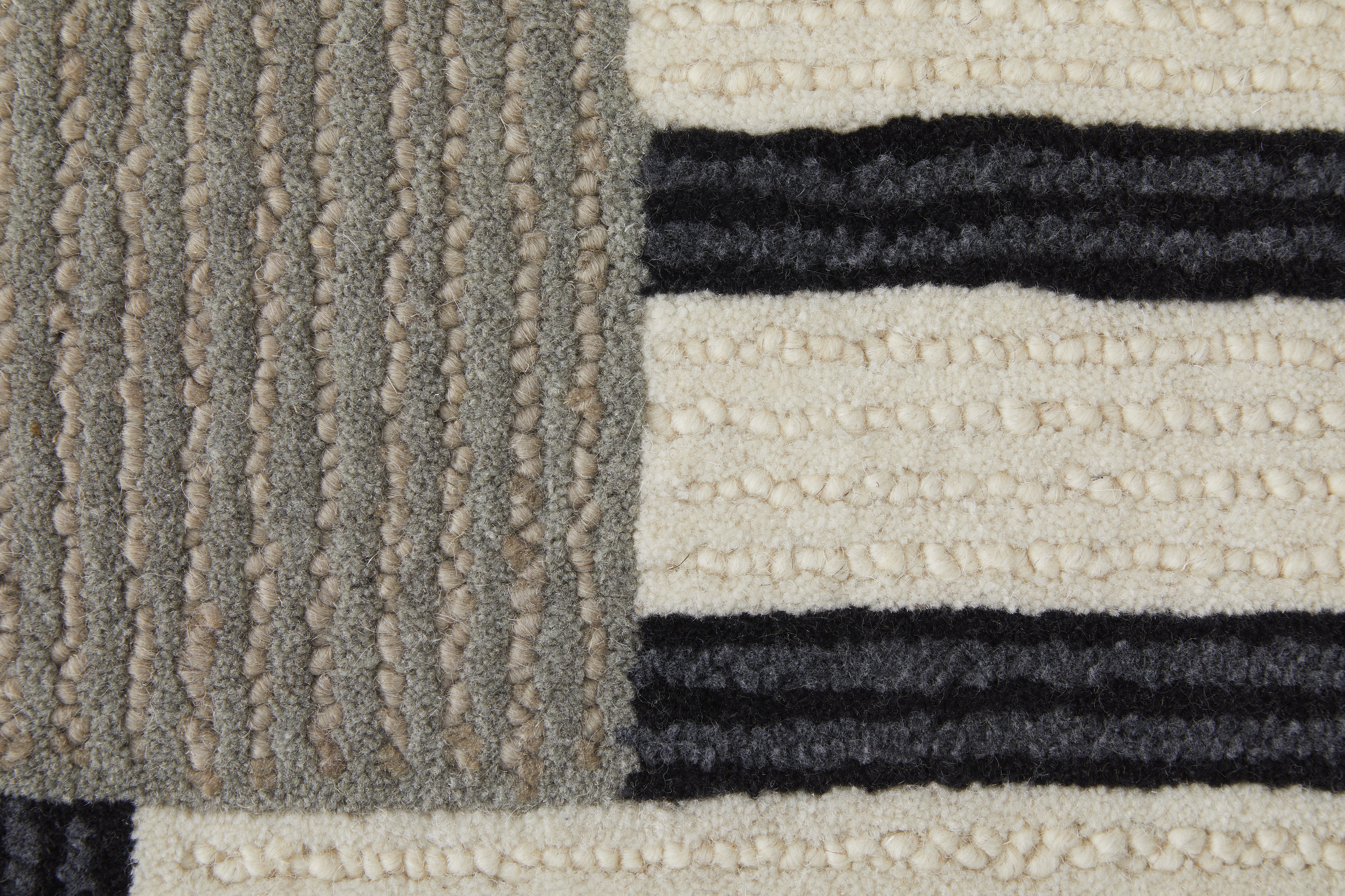 Maguire Transitional Abstract - Ivory/Gray/Black Area Rug
