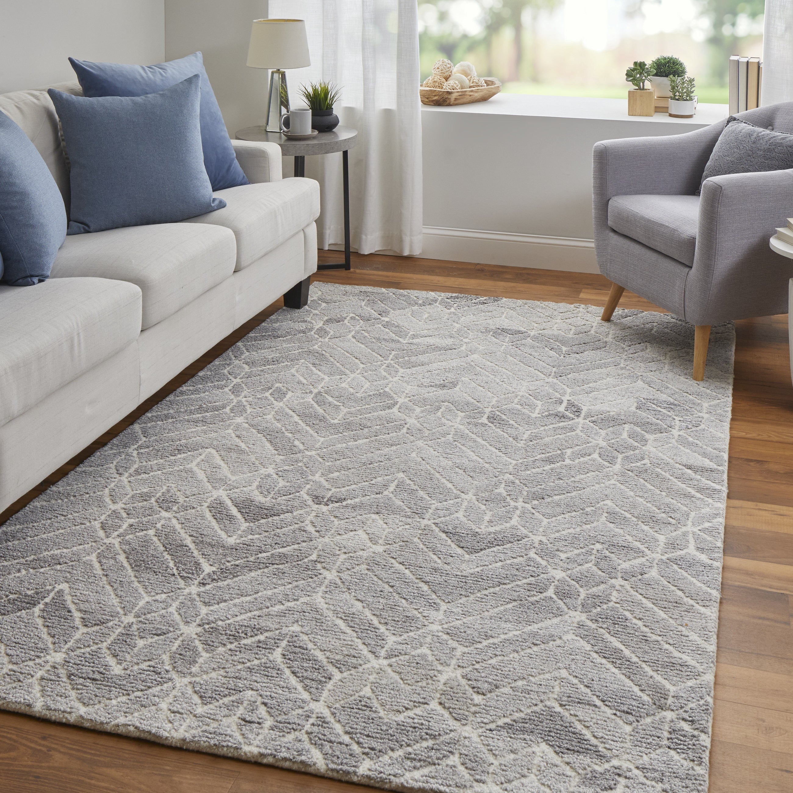 Asher Transitional Geometric - Taupe/Gray/Ivory