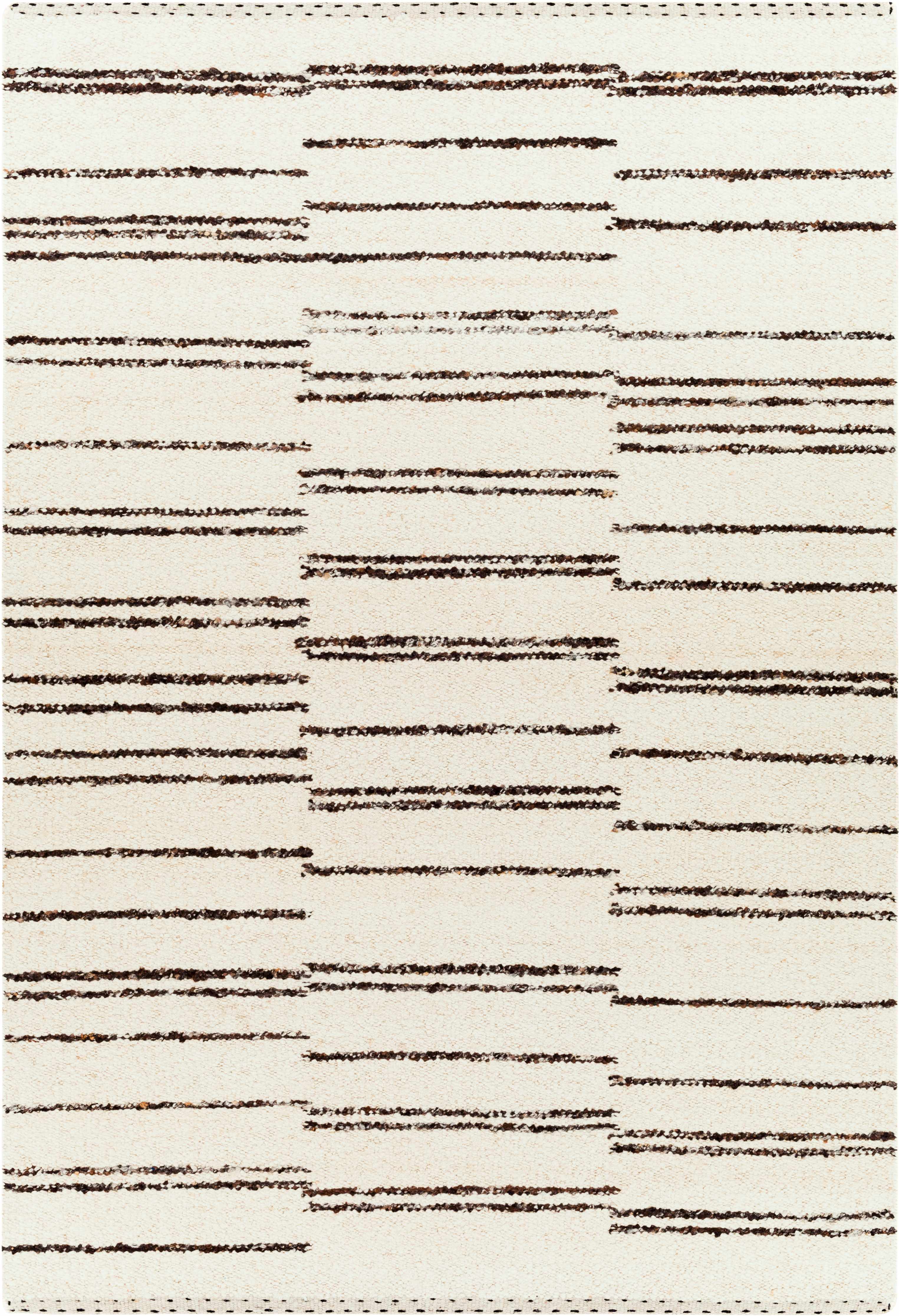 Contemporary Cream Hand Woven Wool Area Rug