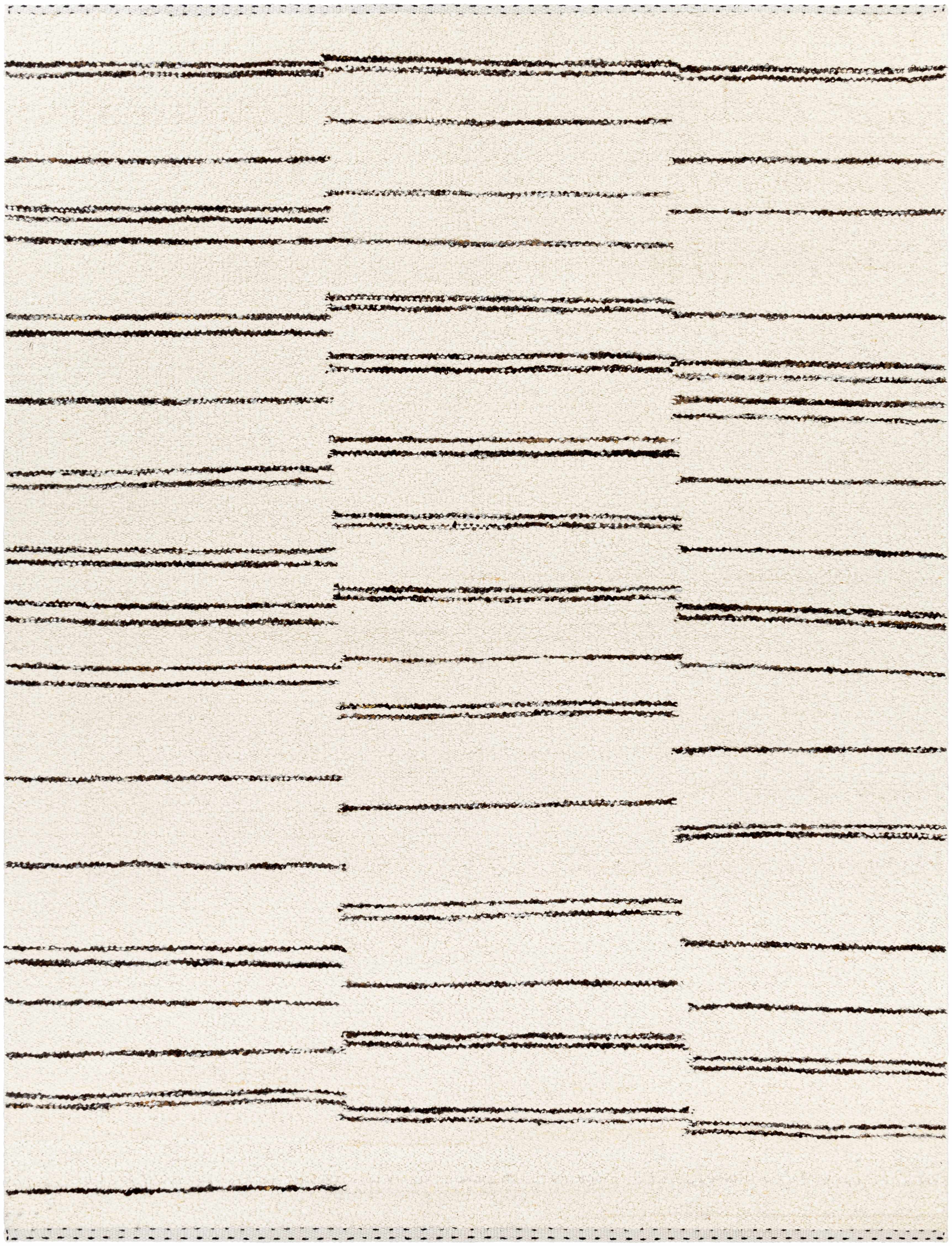 Contemporary Cream Hand Woven Wool Area Rug
