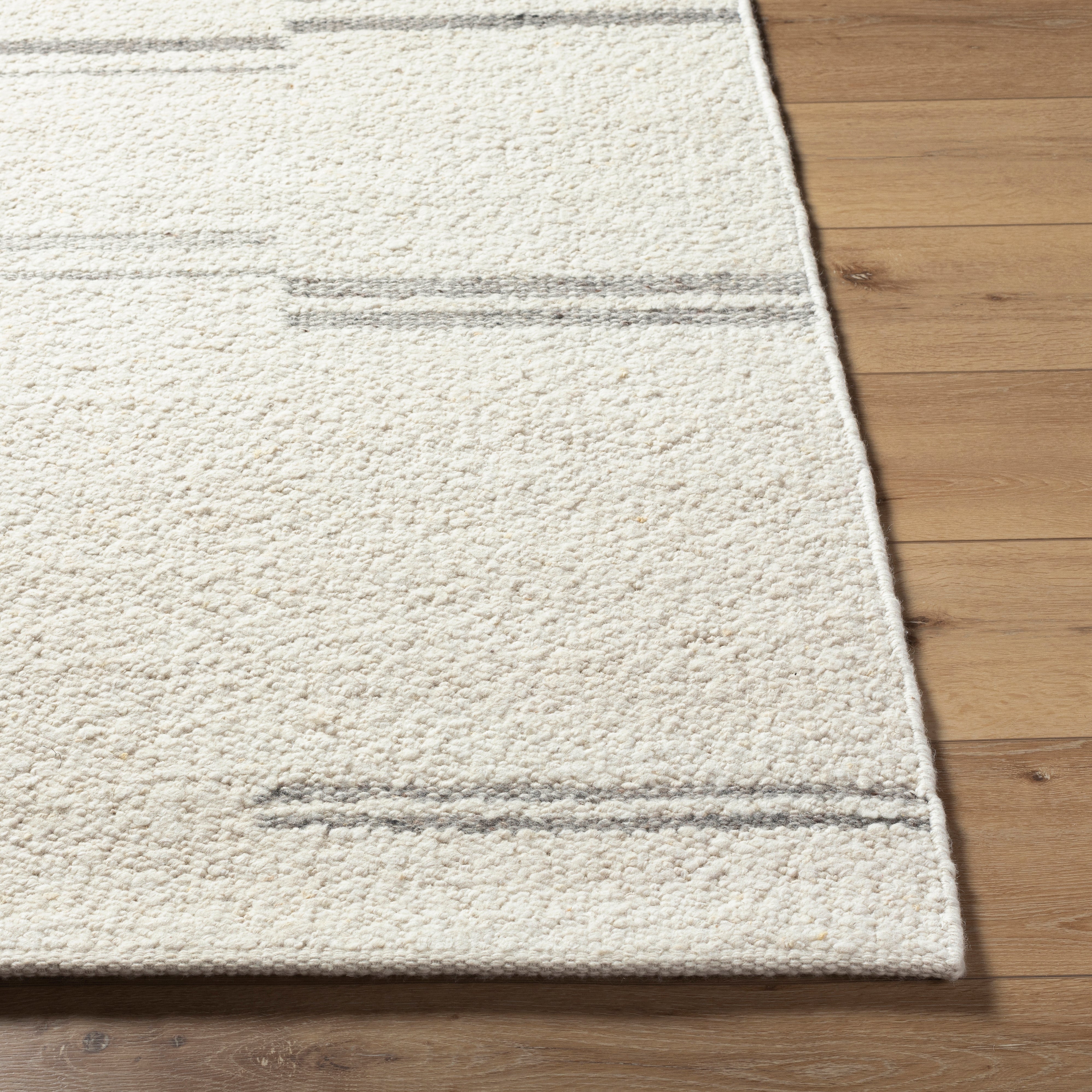 Dreamy Elegant Light Beige Wool Hand Woven Area Rug