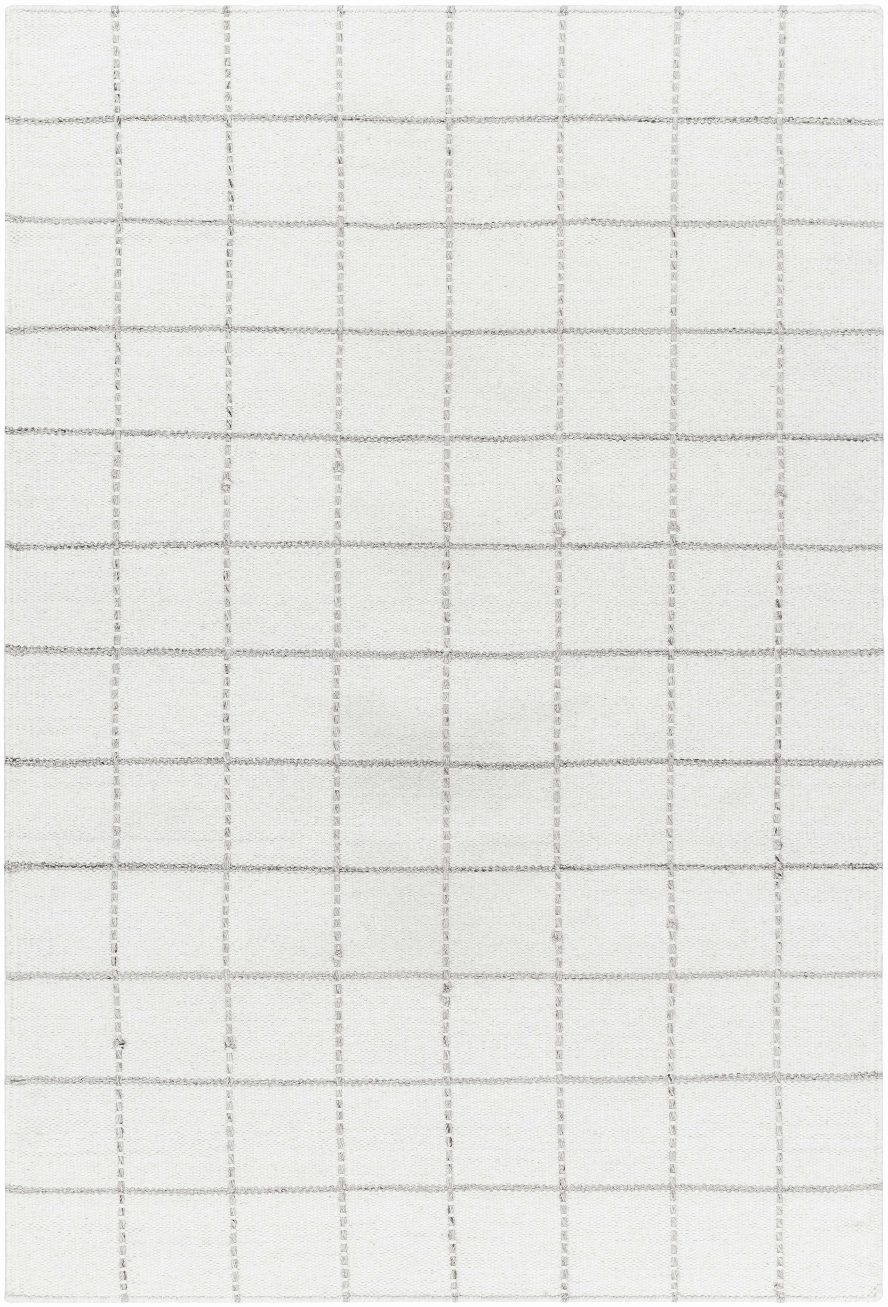 Trendy Cozy Gridded Wool Handwoven Area Rug