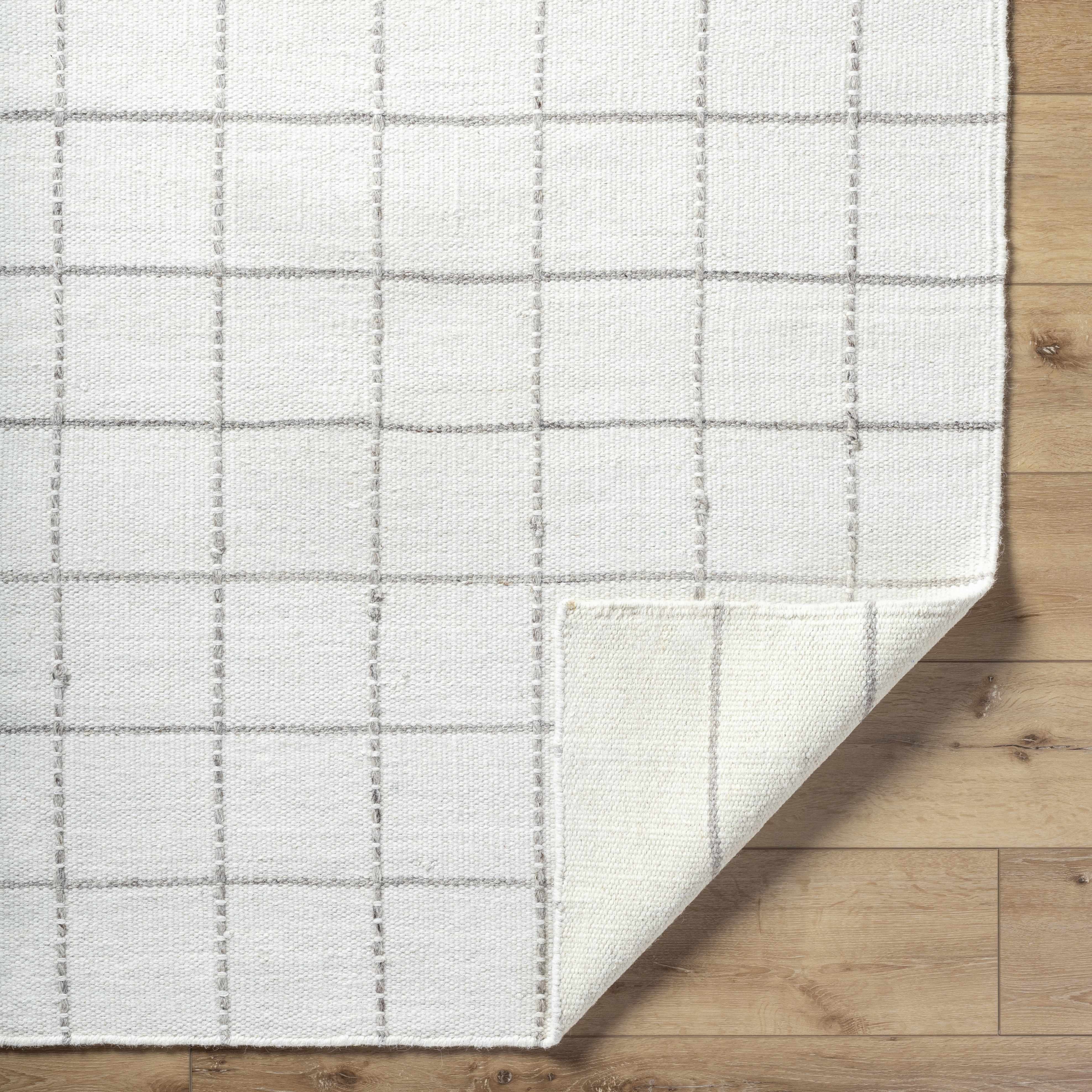 Trendy Cozy Gridded Wool Handwoven Area Rug