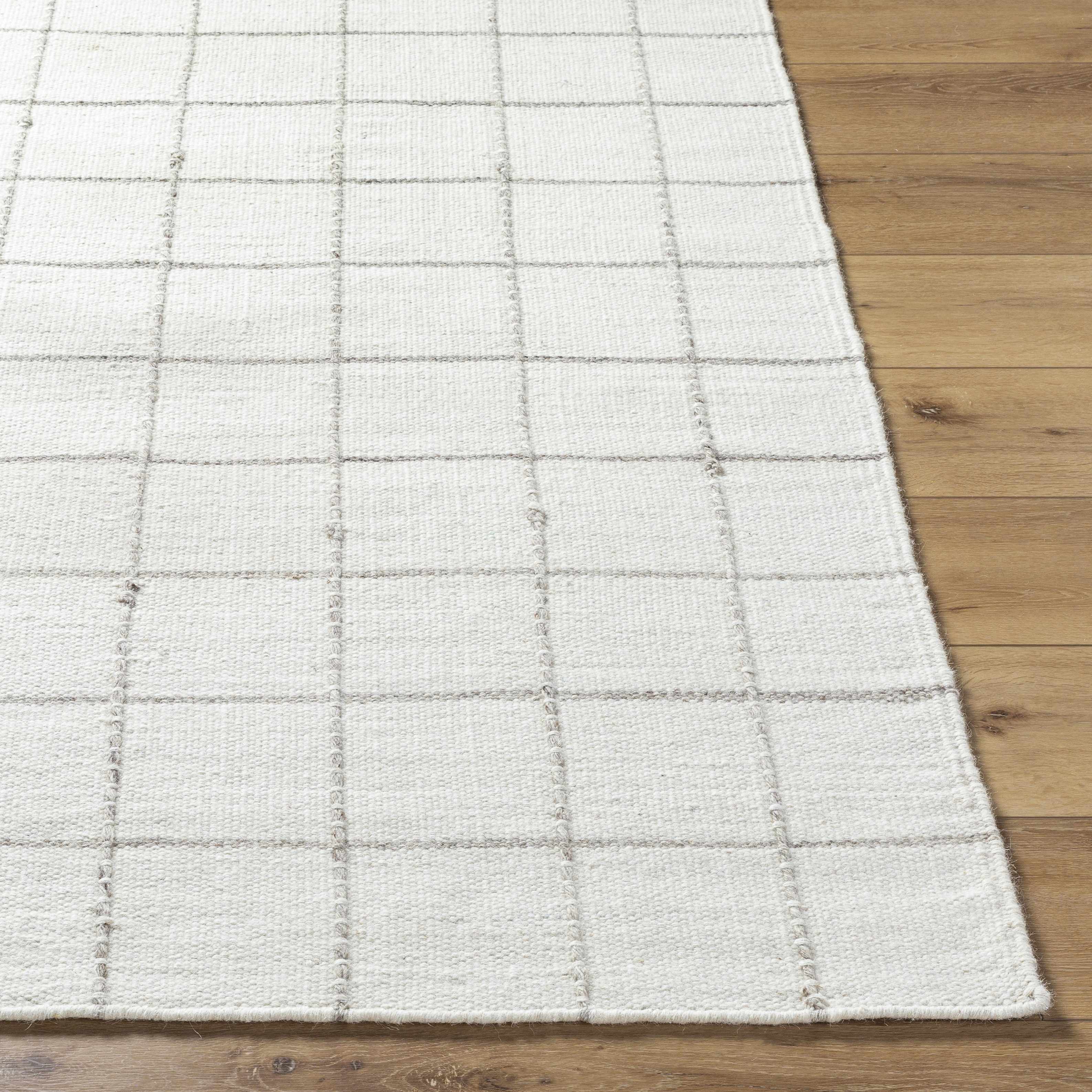 Trendy Cozy Gridded Wool Handwoven Area Rug