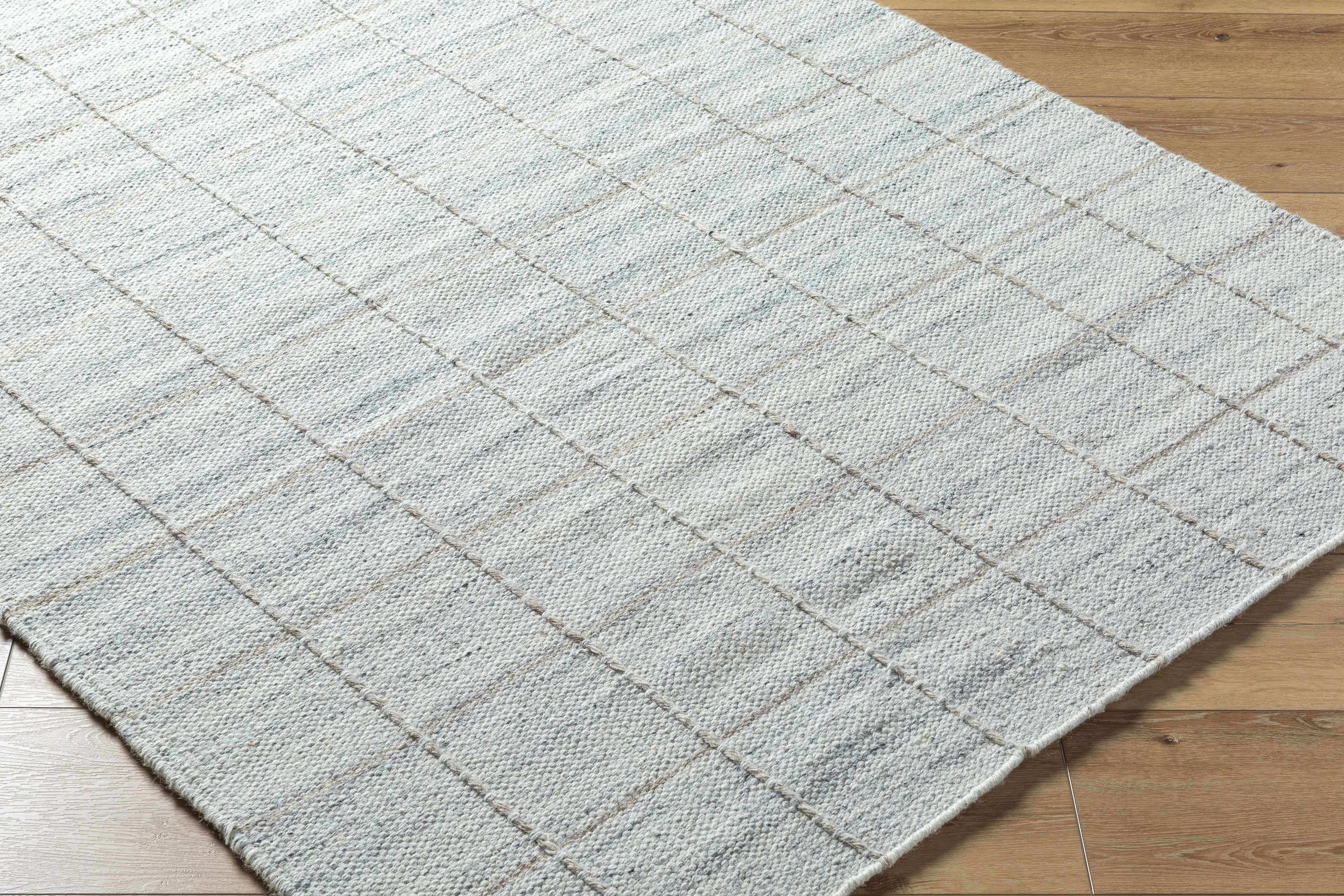 Modern Elegant Gridded Wool Handwoven Area Rug