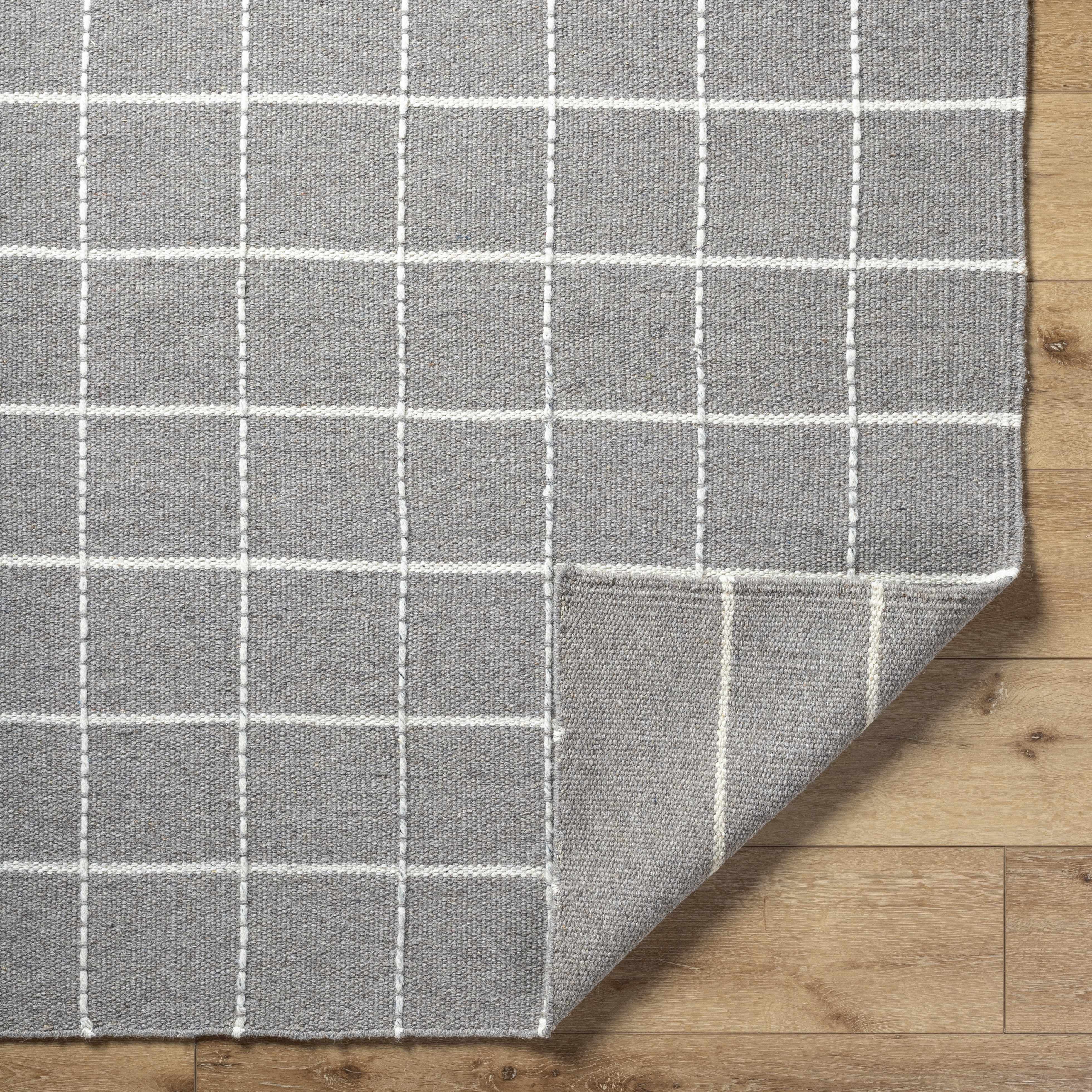 Cozy Elegant Gridded Wool Handwoven Area Rug