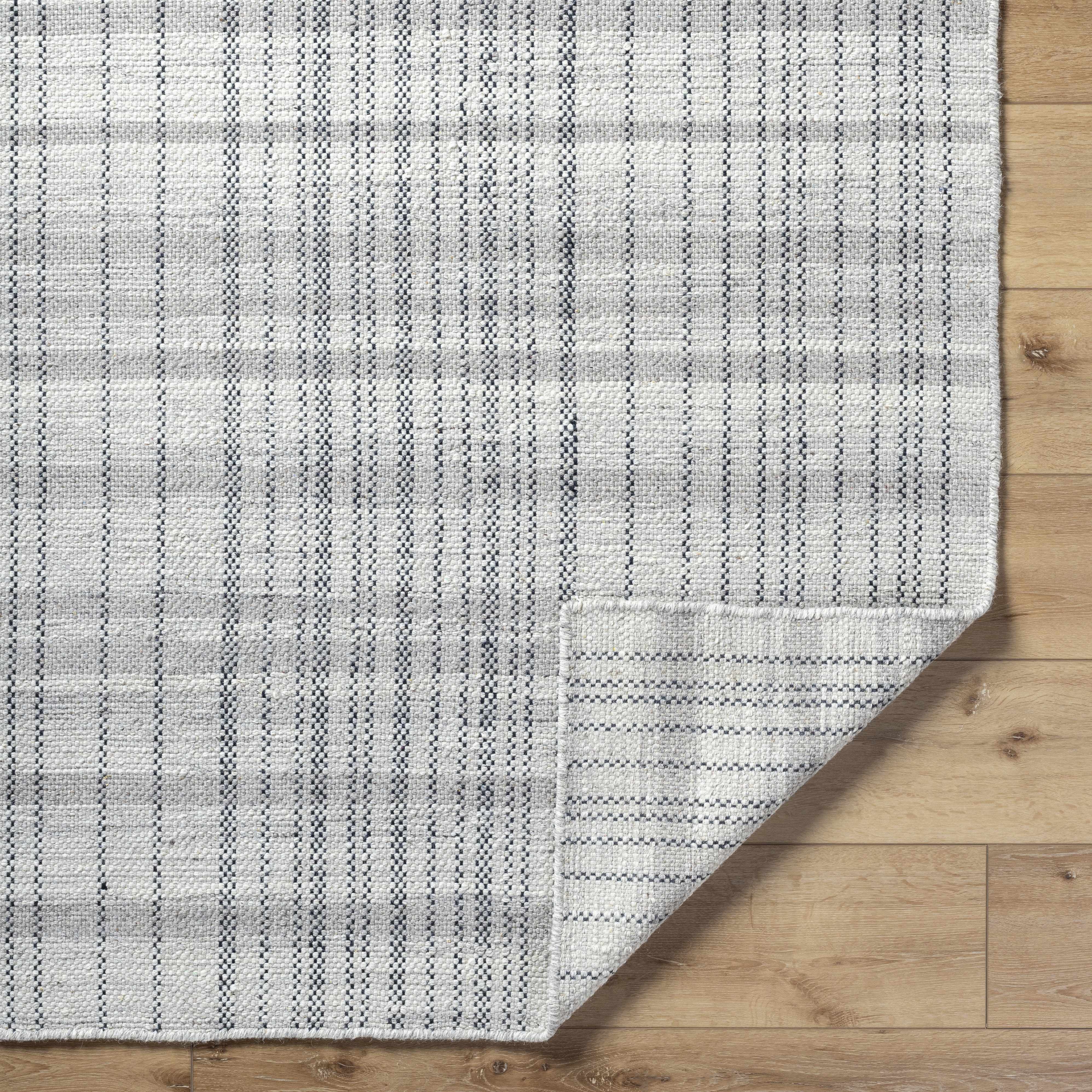 Handwoven Wool Plaid Area Rug