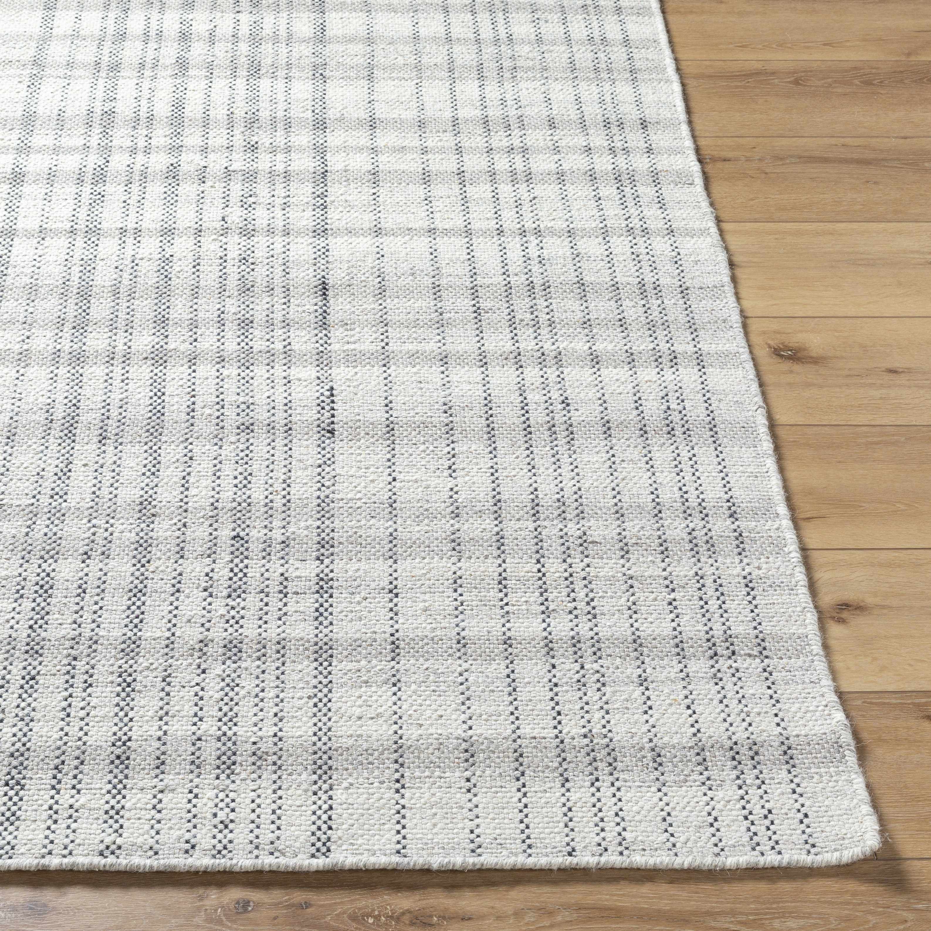 Handwoven Wool Plaid Area Rug