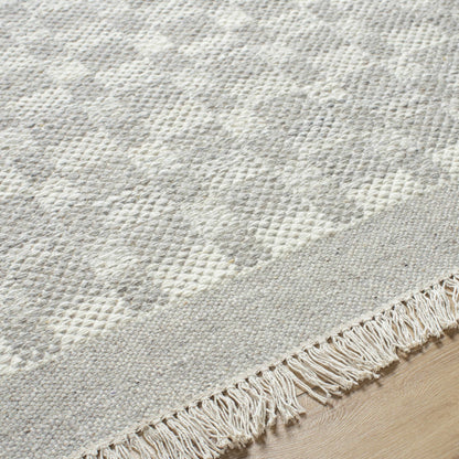 Unprecedented Inviting Ivory Wool Handwoven Area Rug