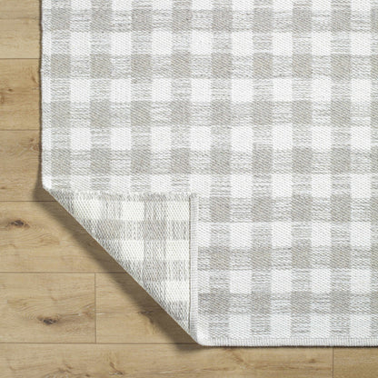 Timeless Stylish Plaid Tan Wool Handwoven Area Rug