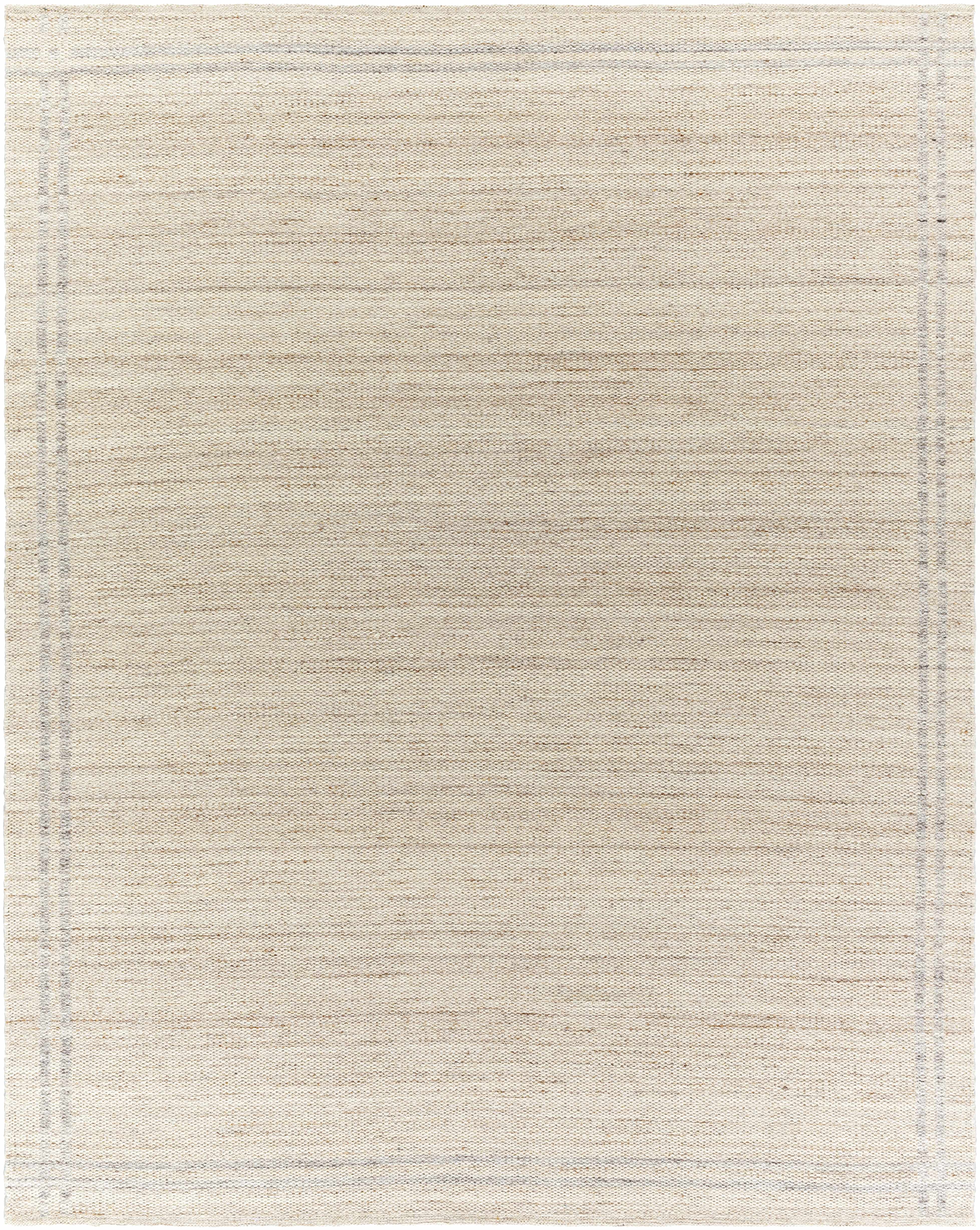 Chic Enchanting Ivory Wool Handwoven Area Rug
